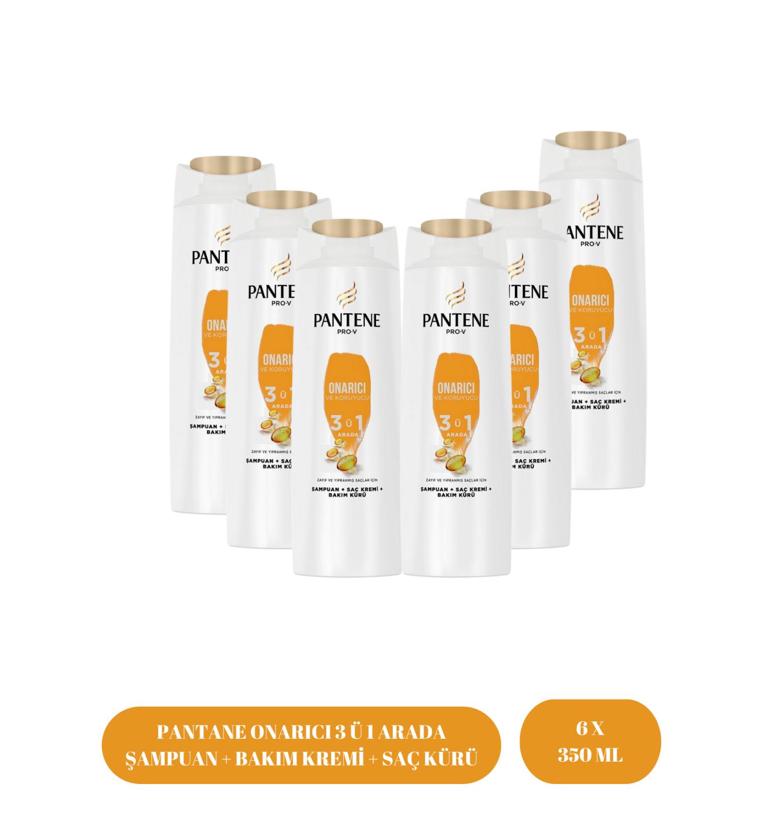 Pantene 3 in 1 Repair and Protective Shampoo 350 ML 6 Pieces - Buy Online on GoSupps.com