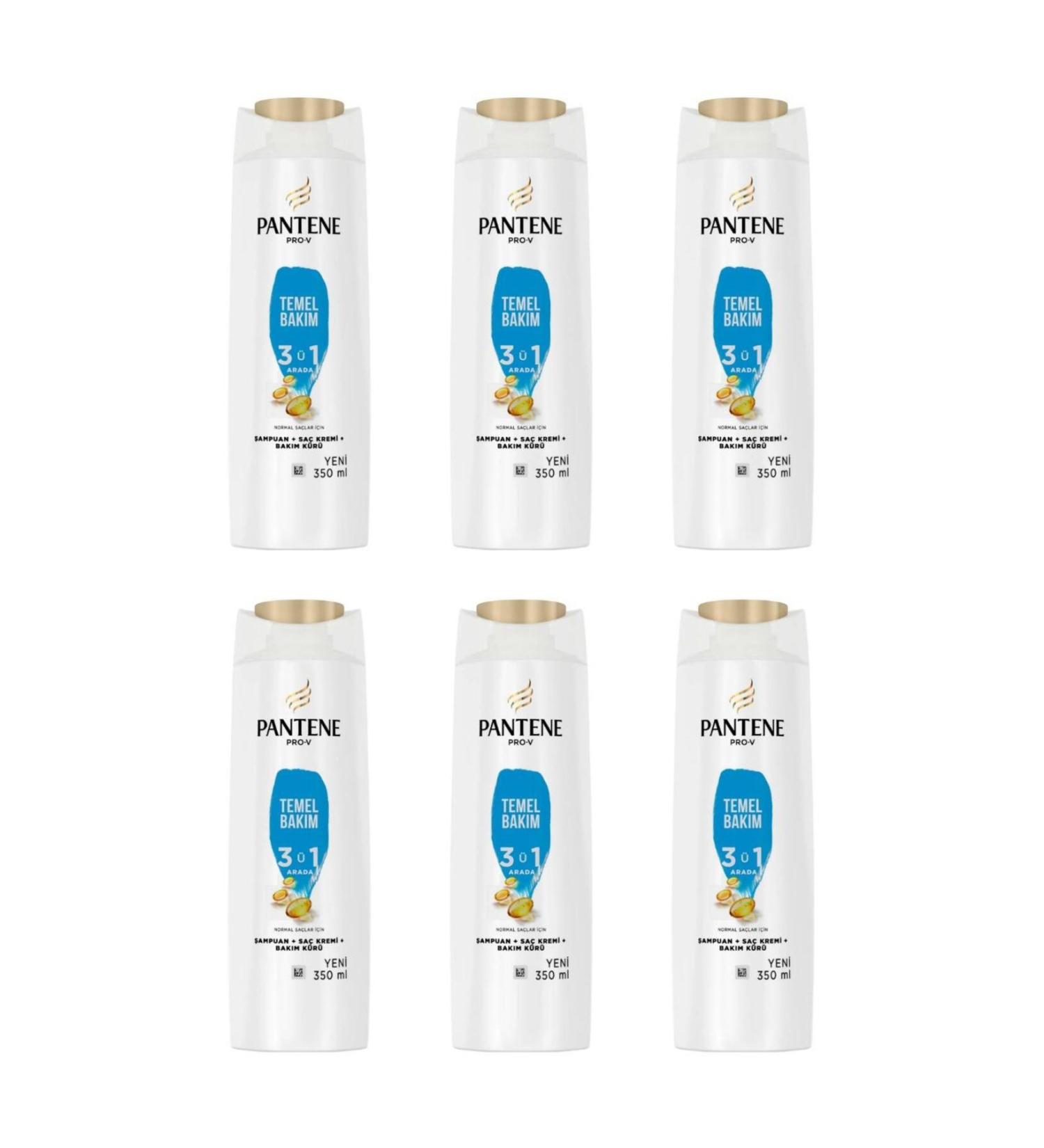 Pantene Shampoo 350 Ml 3 in 1 Basic Care x6 Pieces - Buy Online on GoSupps.com