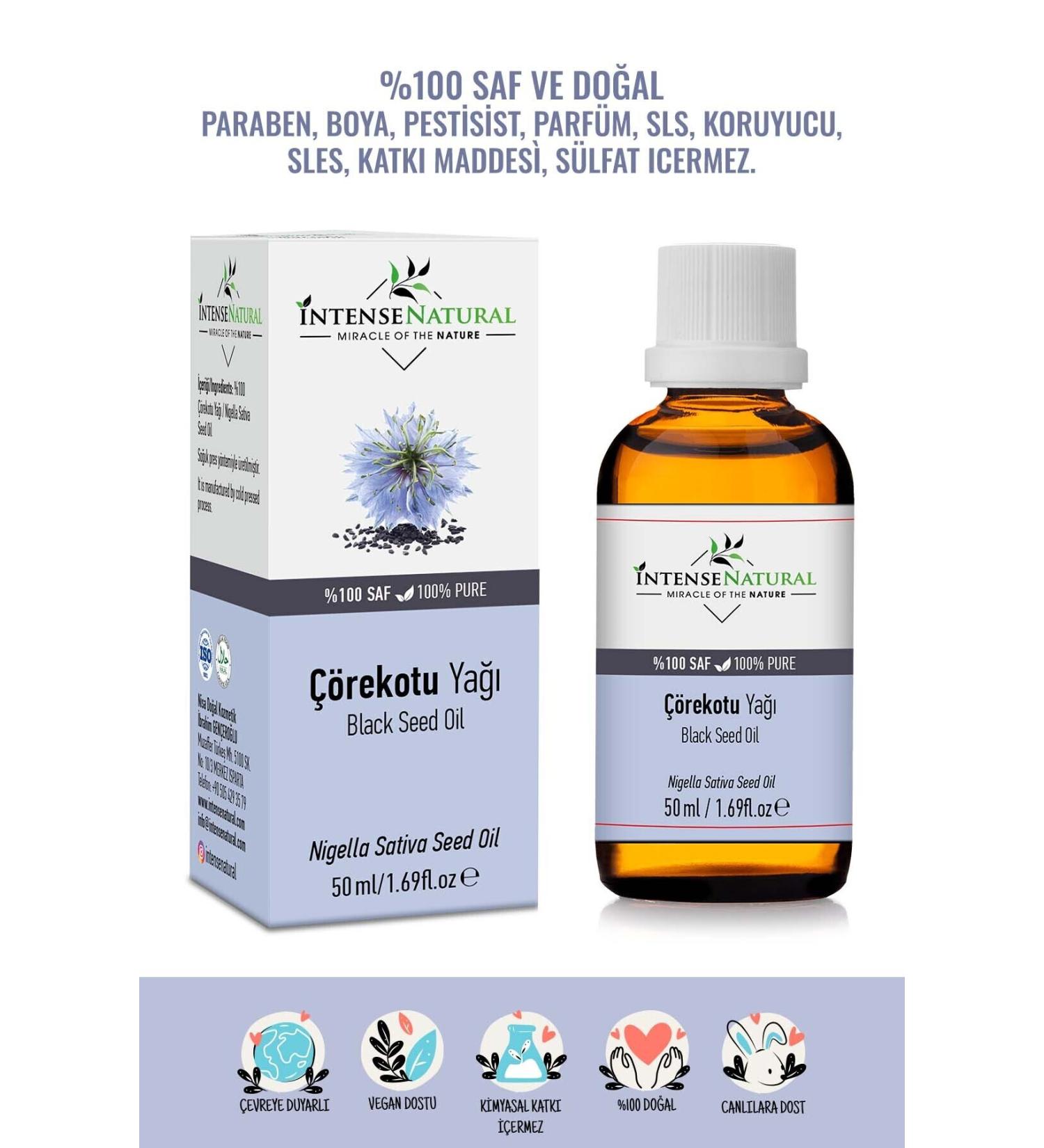 Intense Natural Black Cumin Oil Cold Pressed 50 ml Pure and Natural Black Cumin Black Seed Carrier Oil