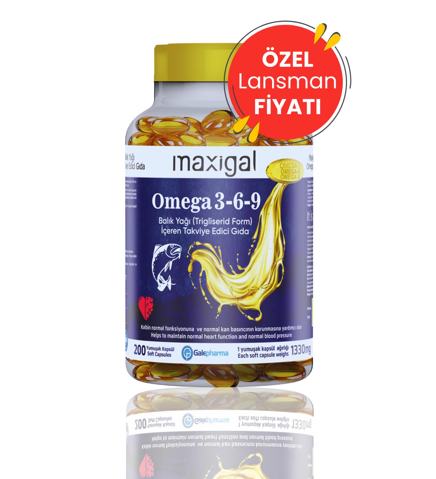 Maxigal Omega 3 6 9 Fish Oil (Form) 200 Capsules Containing Supplementary Food - Buy Online on GoSupps.com