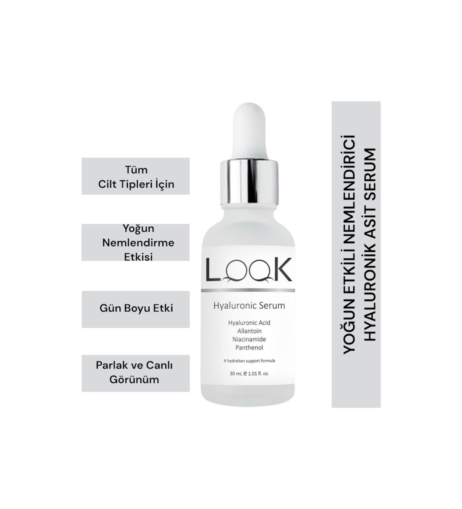 Look Hyaluronic Serum Moisturizing Regenerating Softening Ha B3 B5 Vitamin E Protective Skin Care Serum - Buy Online on GoSupps.com