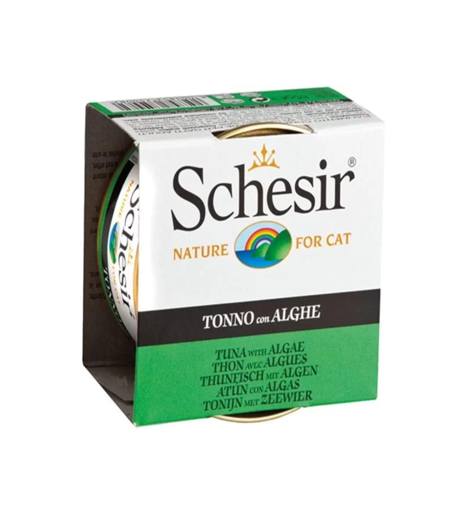 Schesir Canned Cat Food with Tuna and Sea Plants Jelly 85 gr