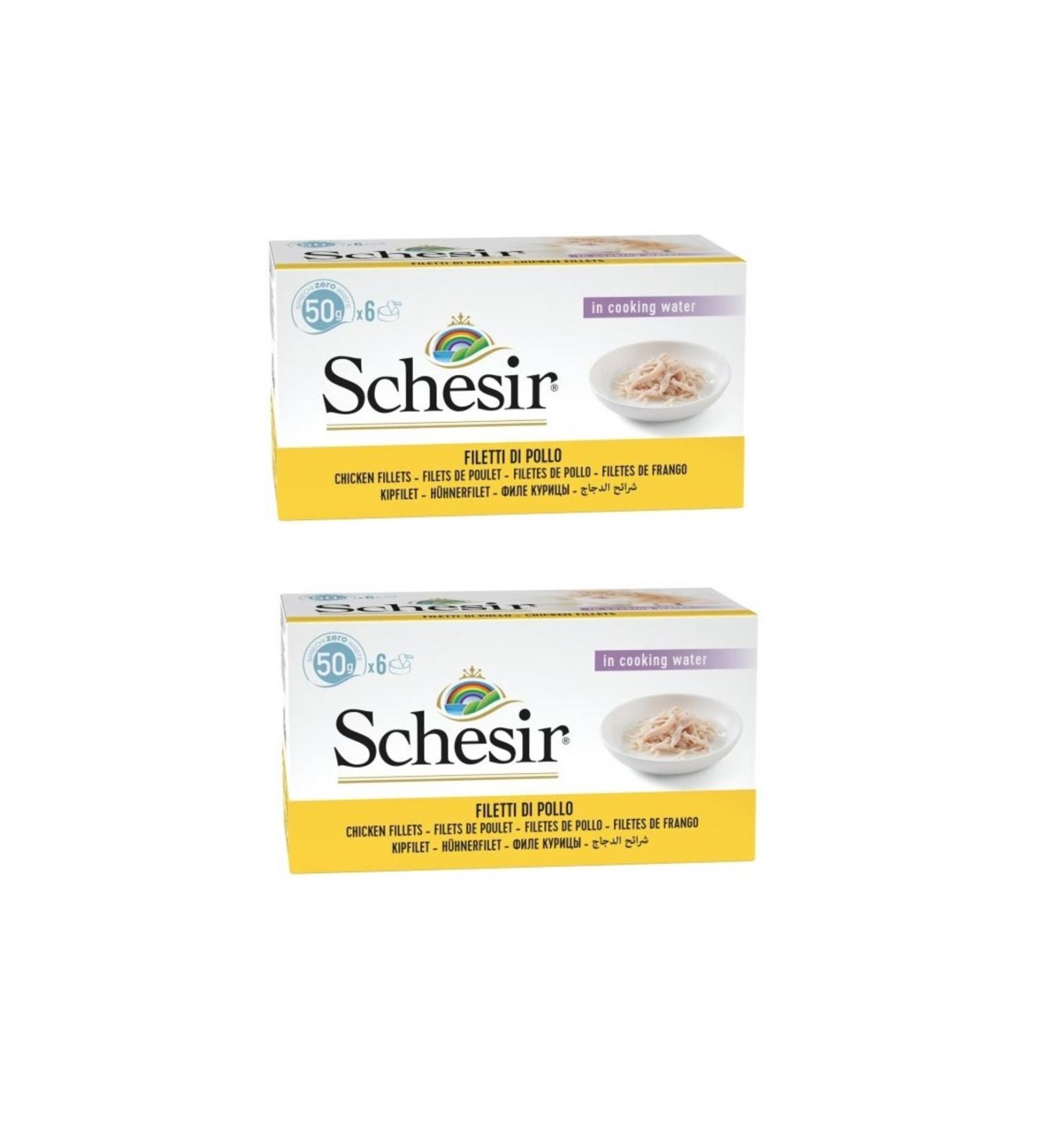 Schesir Multipack Chicken Cat Canned Food 6 X 50 Gr. 2 Pack