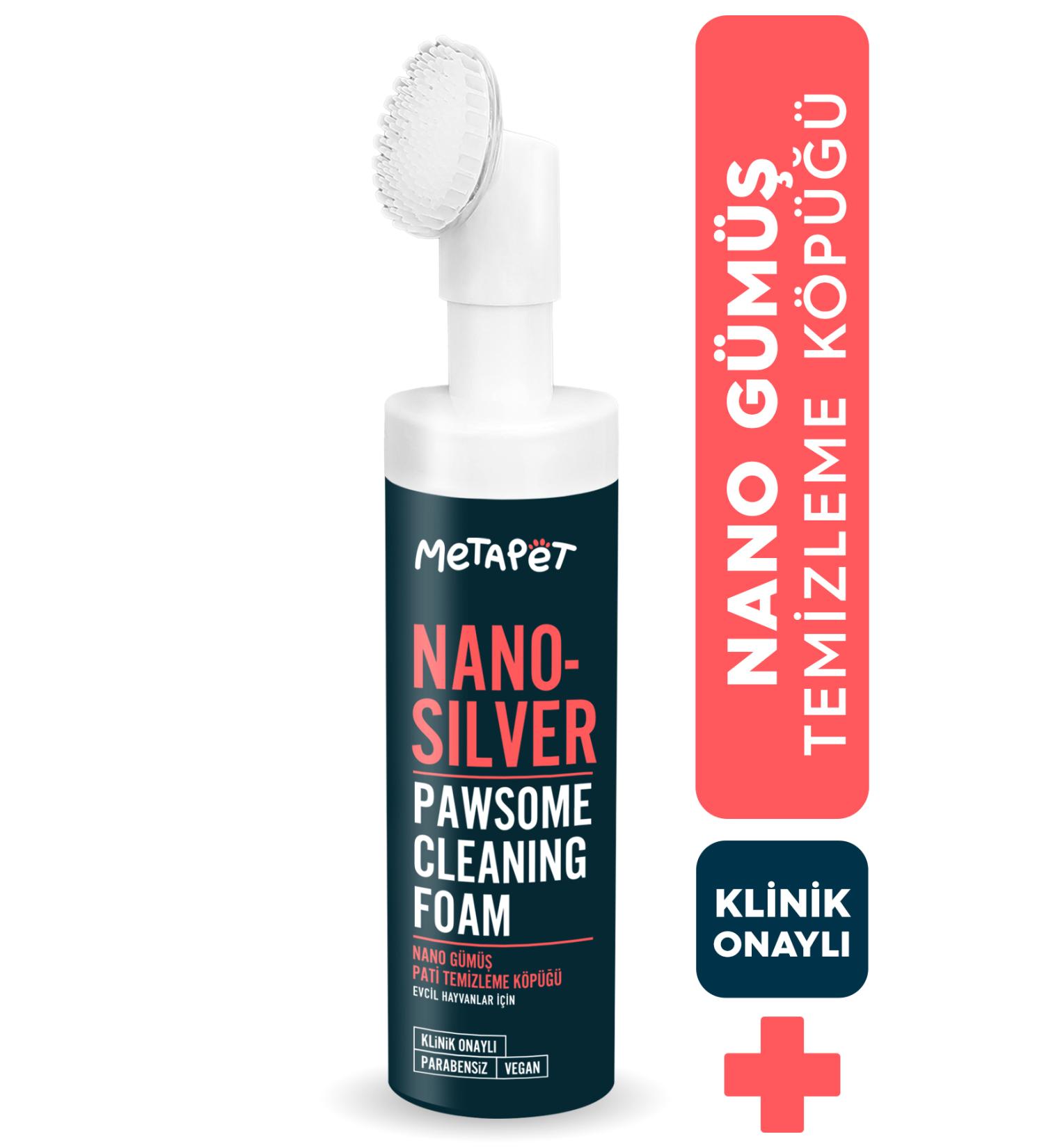 Metapet Natural Nano Silver Cat Paw Cleaning Foam Paw Wash Hygiene Care Brushed Foot Shampoo - Buy Online on GoSupps.com