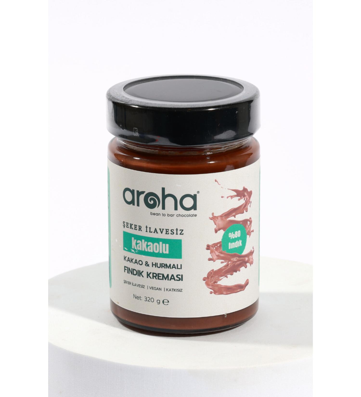 AROHA No Sugar Added Cocoa & Date Hazelnut Cream ( Hazelnut) - 320 Gr - Buy Online on GoSupps.com