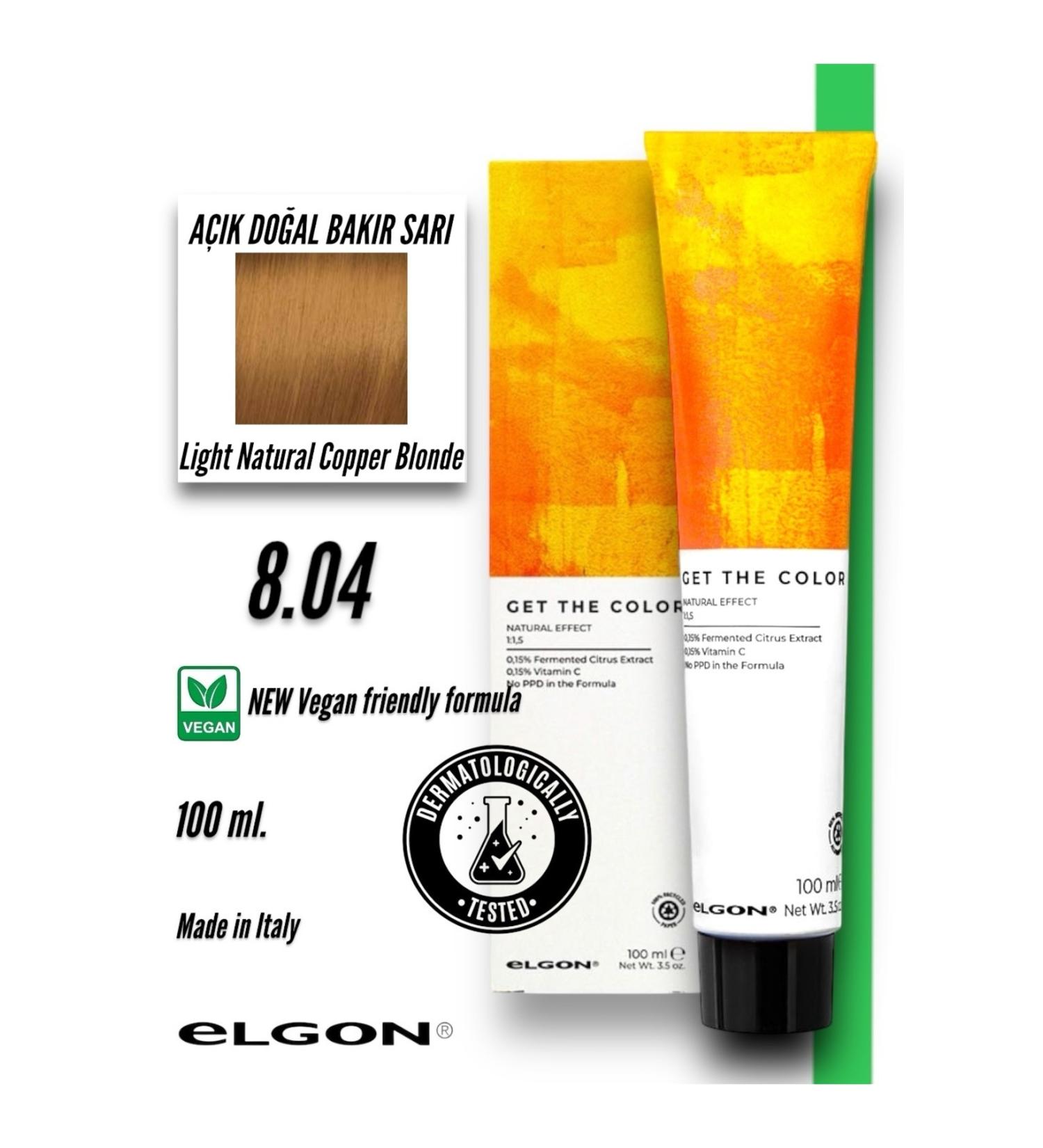 Elgon Get The Color 8.04 Professional Hair Dye (100 ml.) (Oxidizer-Free) - Buy Online on GoSupps.com