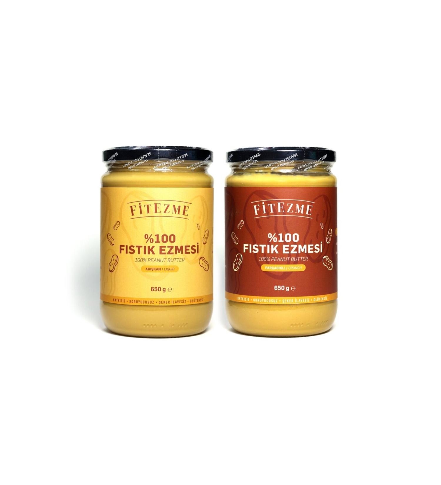 fitezme 2-Piece 100% Peanut Butter Set Particles and Fluid 650g