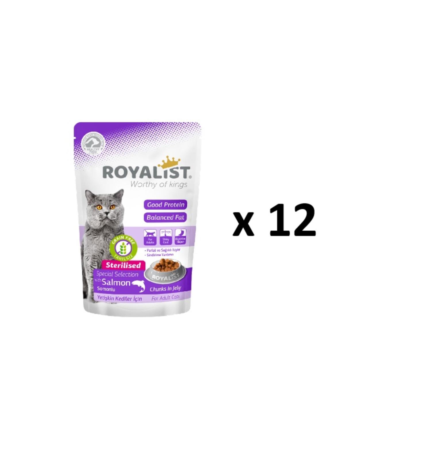 Royalist Salmon Sterile Pouch Cat Food with Salmon 85 gr 12 pieces