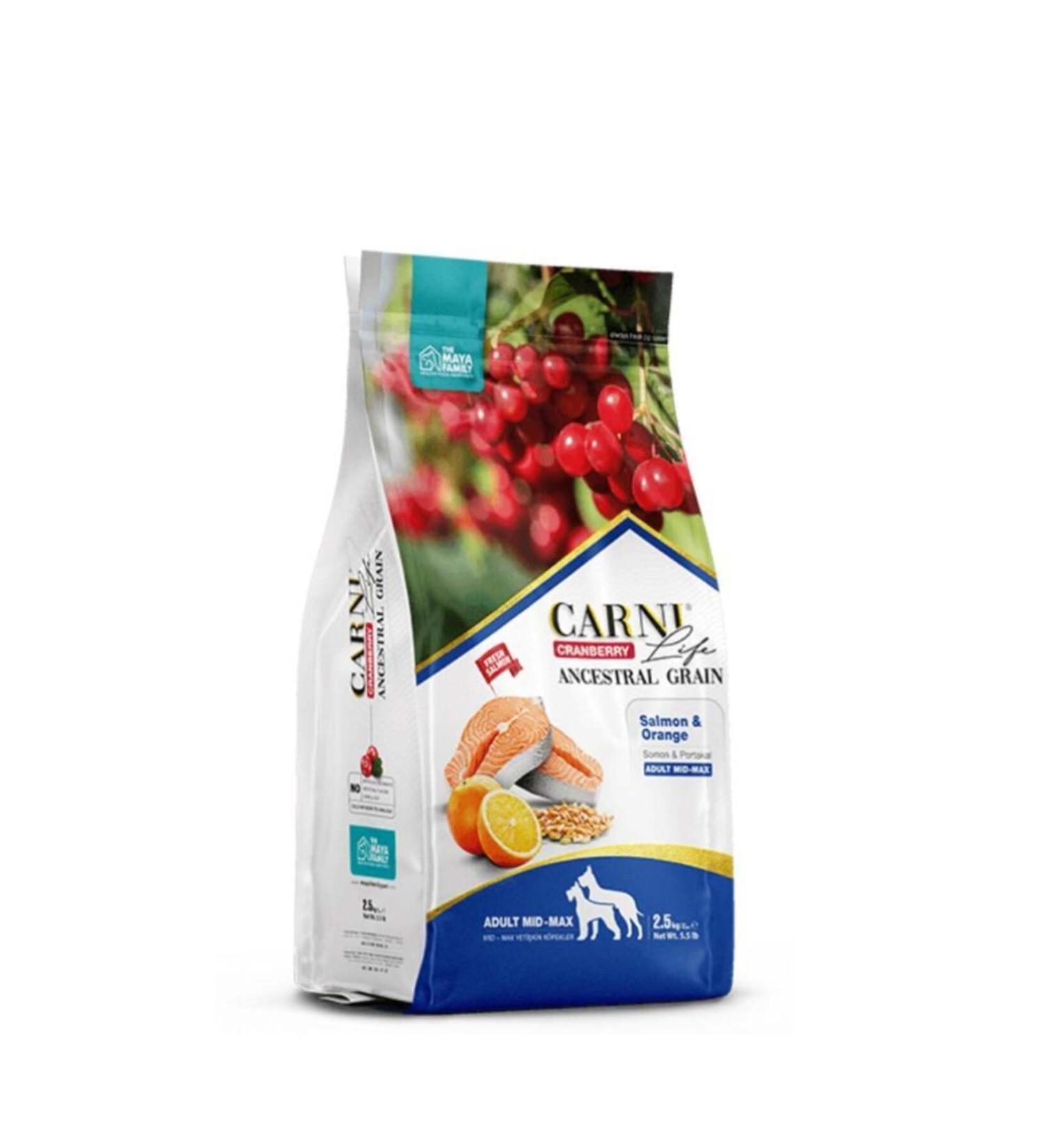 CARNI LIFE Carni Life Cranberry Salmon and Orange Medium and Large Breed Adult Dog Food (2.5 KG)