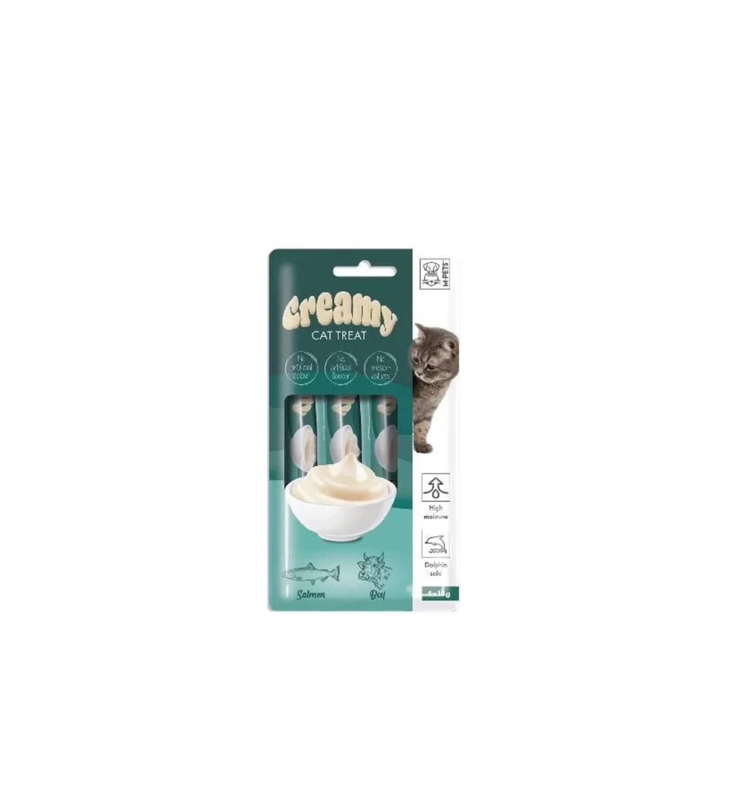 Your Manufacturer M-pets Creamy Salmon and Steak Liquid Cat Reward 15 Gr 4 Pieces