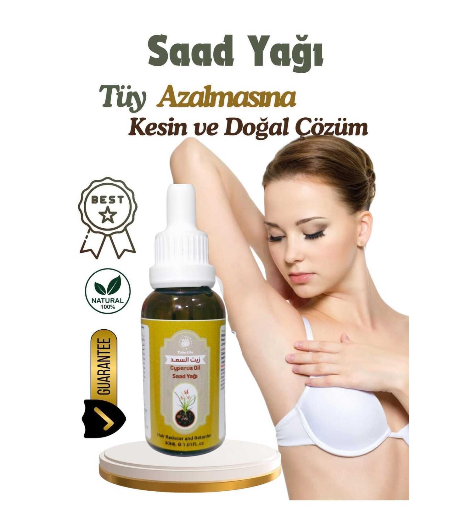 Tuliplife Hair Reducing and Hair Prevention Saad Oil Cyperus Oil Cold Press 30 ml - Buy Online on GoSupps.com