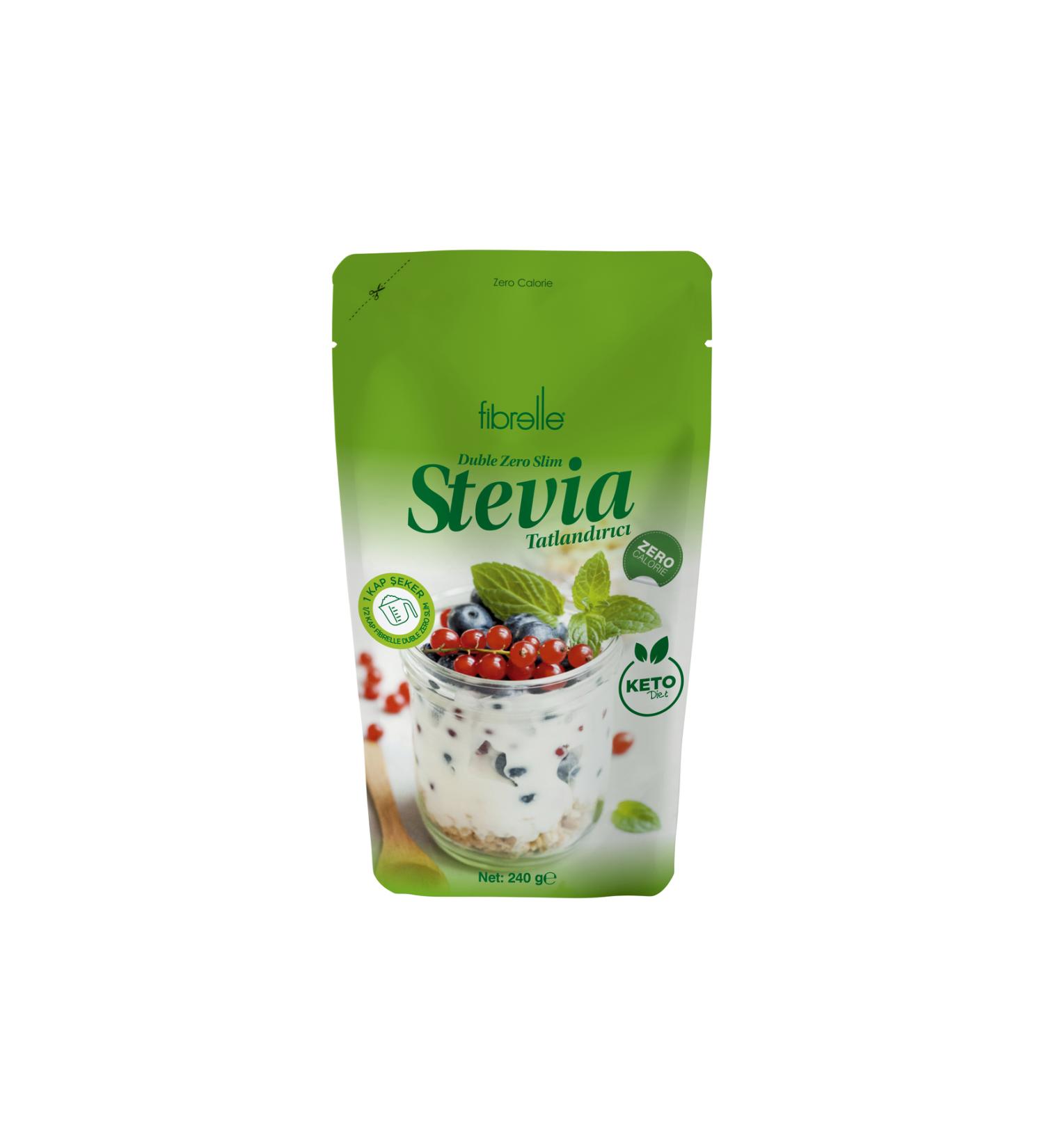 Fibrelle Double Zero Slim Stevia Sweetener Zero Calories (240 gr) - Buy Online on GoSupps.com
