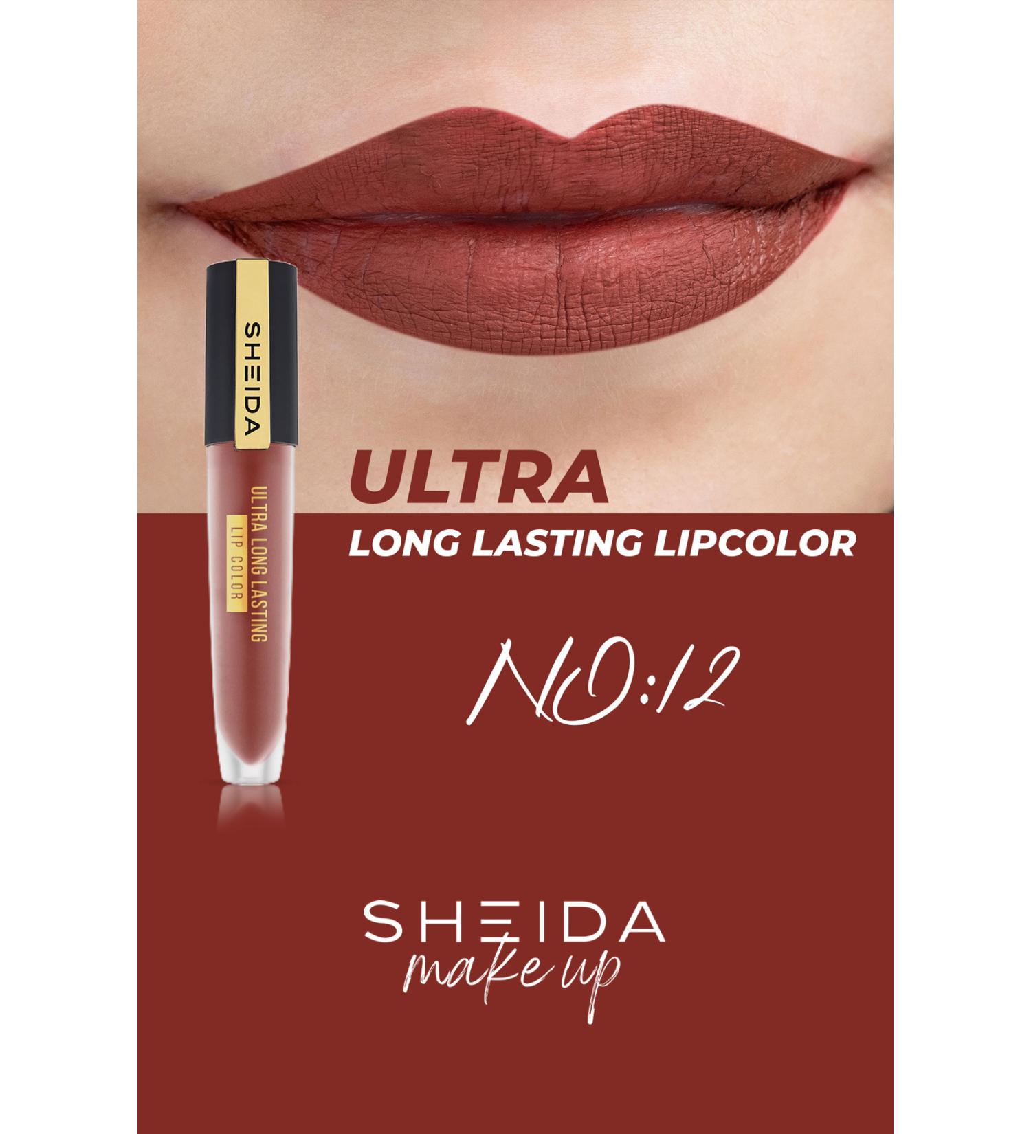 Sheida Long Lasting Long Lasting Matte Liquid Lipstick - Intense Pigment & Vitamin E Formula - No12 - Buy Online on GoSupps.com