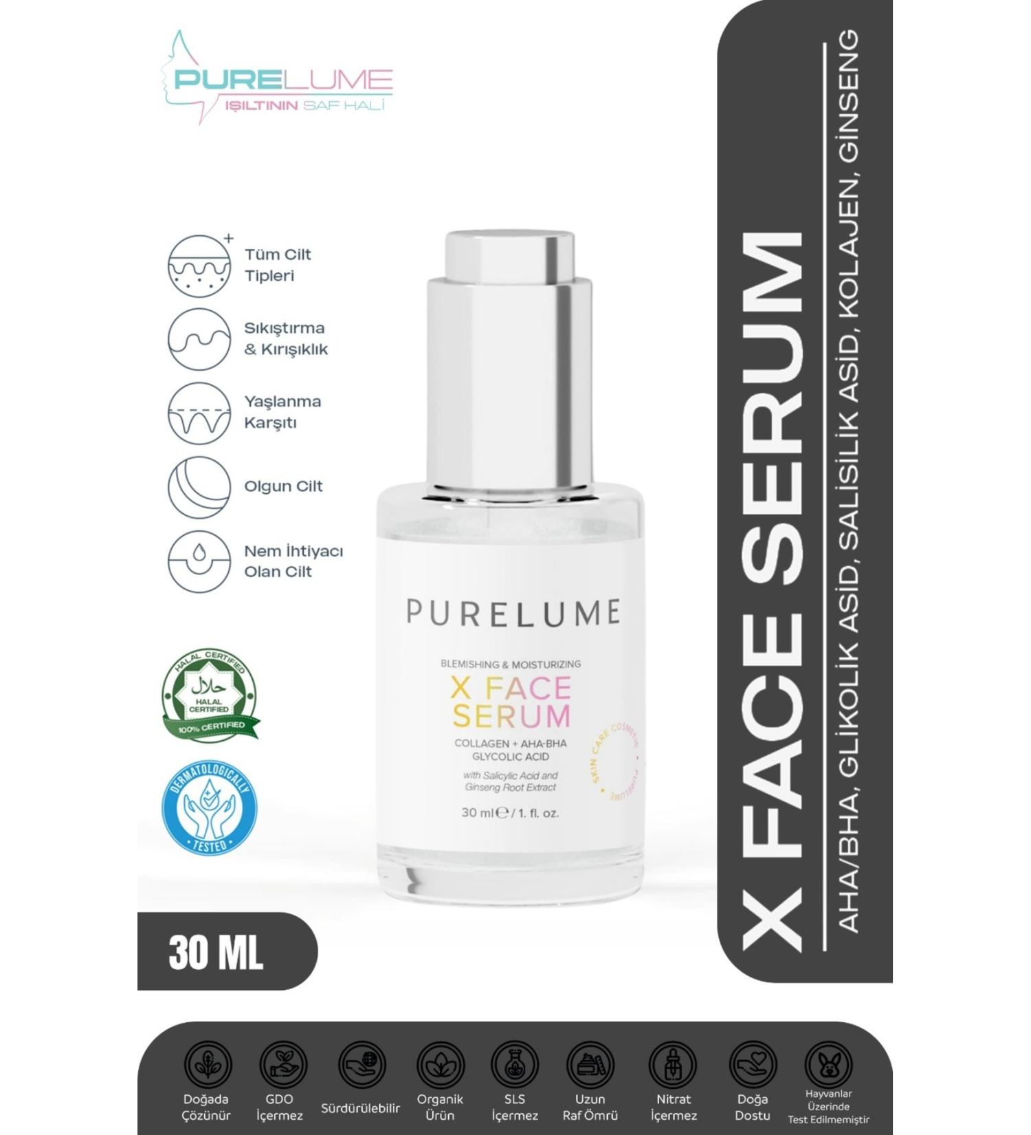 Pure Lume PURELUME X FACE AHA + BHA CONTAINING PEELING EFFECT ANTI-SPOT FACE CARE SERUM 30 ML - Buy Online on GoSupps.com