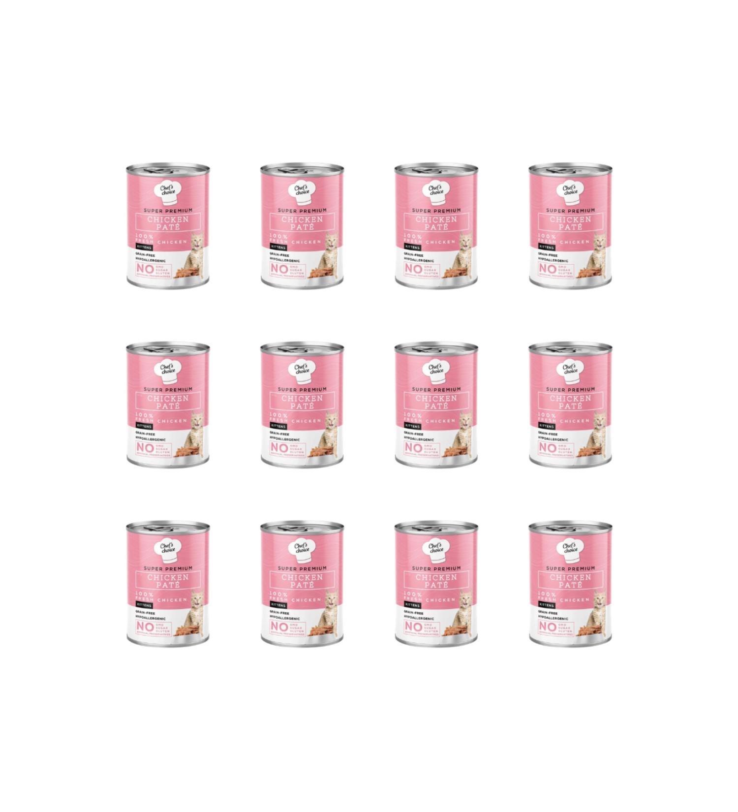 Chefs Choice Chicken Meat Paste Kitten Canned Food 400 Gr (12 Pieces)