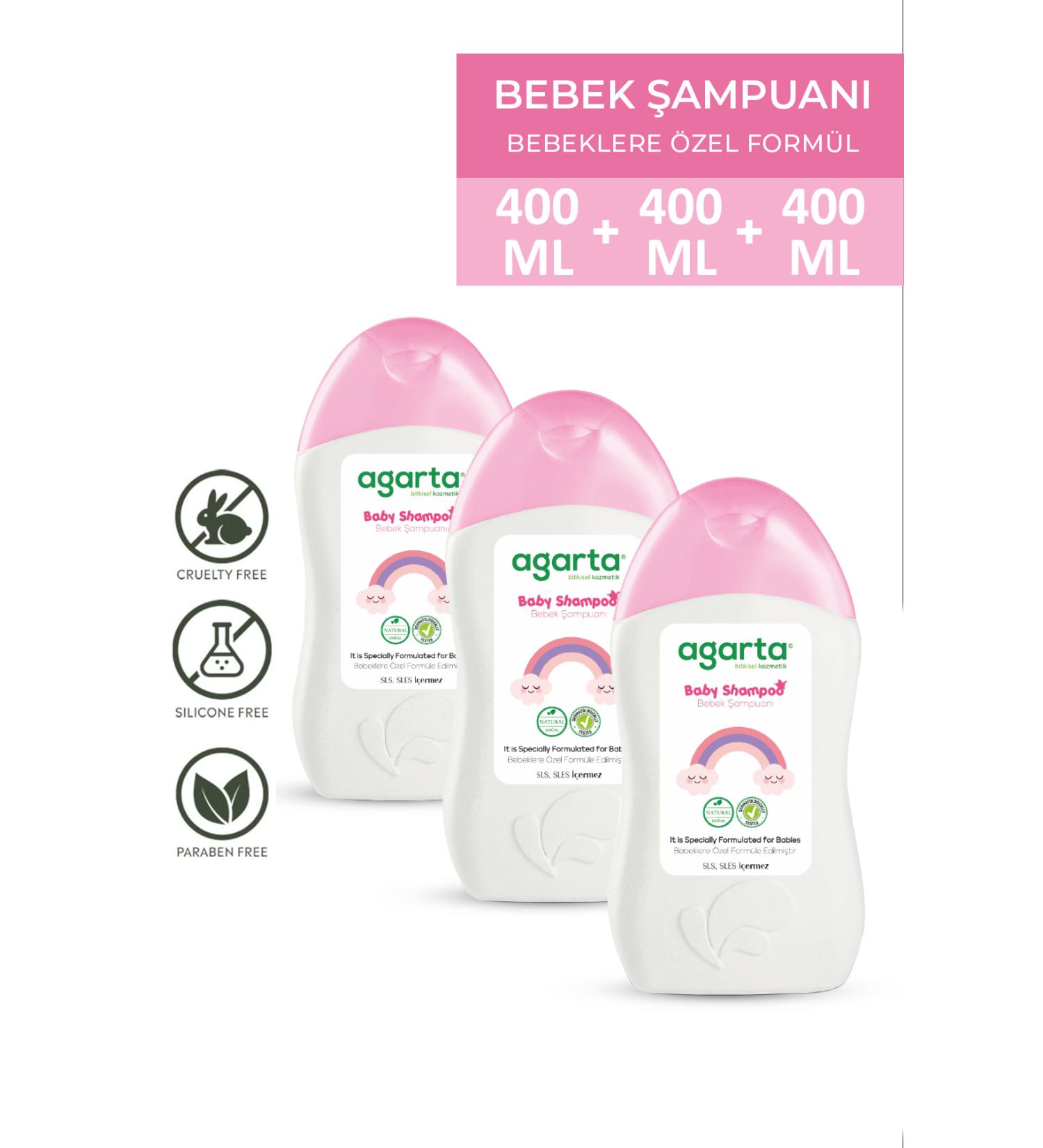Agarta 3 Pieces Natural Baby Shampoo for Girls 400 ml - Buy Online on GoSupps.com