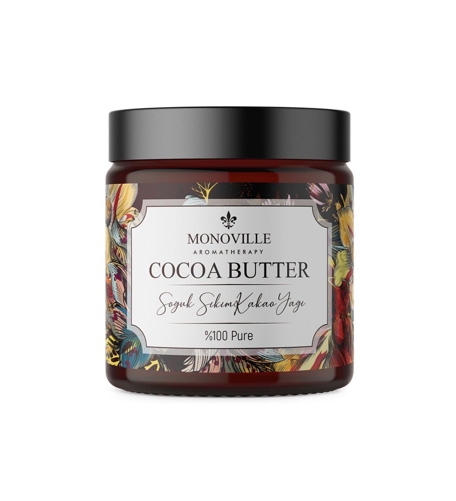 Monoville Moisturizing Cocoa Butter 100 ml Cold Pressed 0 Pure and Natural (CACAO BUTTER)