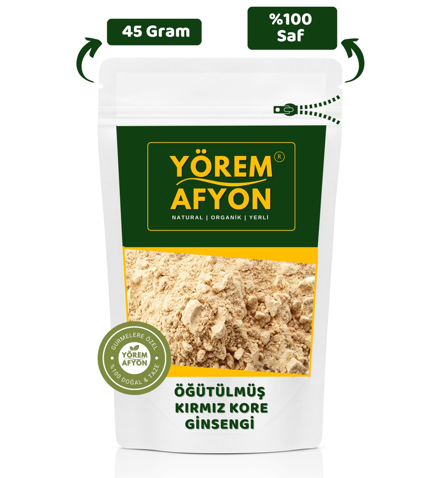 G l ehre Y rem Afyon 0 Additive-Free Genuine Ground Powder Red Korean Ginseng | 45Gr.