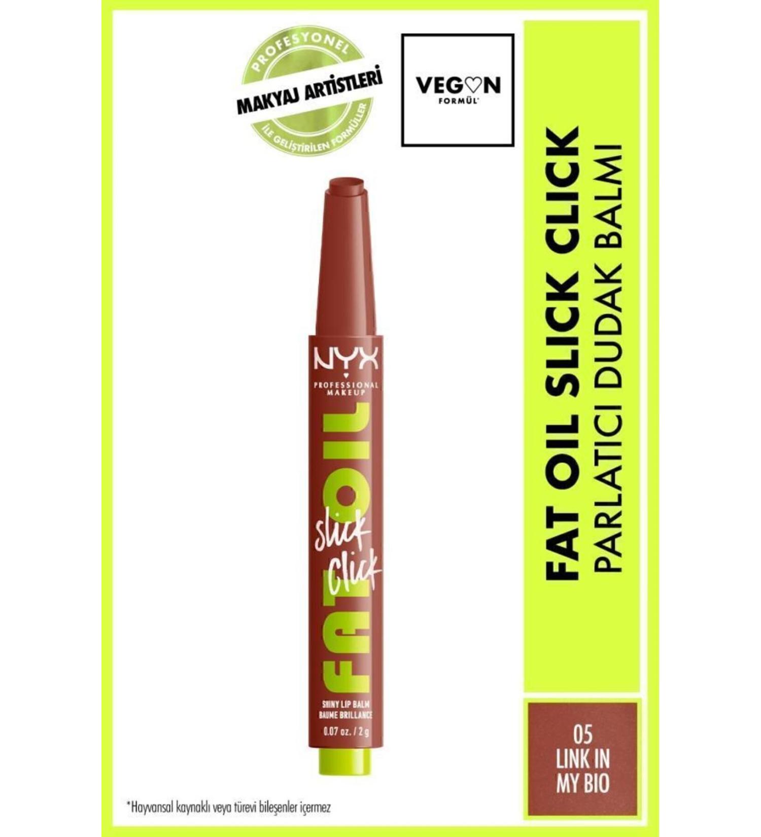 NYX Professional Makeup Fat Oil Slick Click Shine Moisturizing Nude Lip Balm - 05 Link In My Bio - Buy Online on GoSupps.com