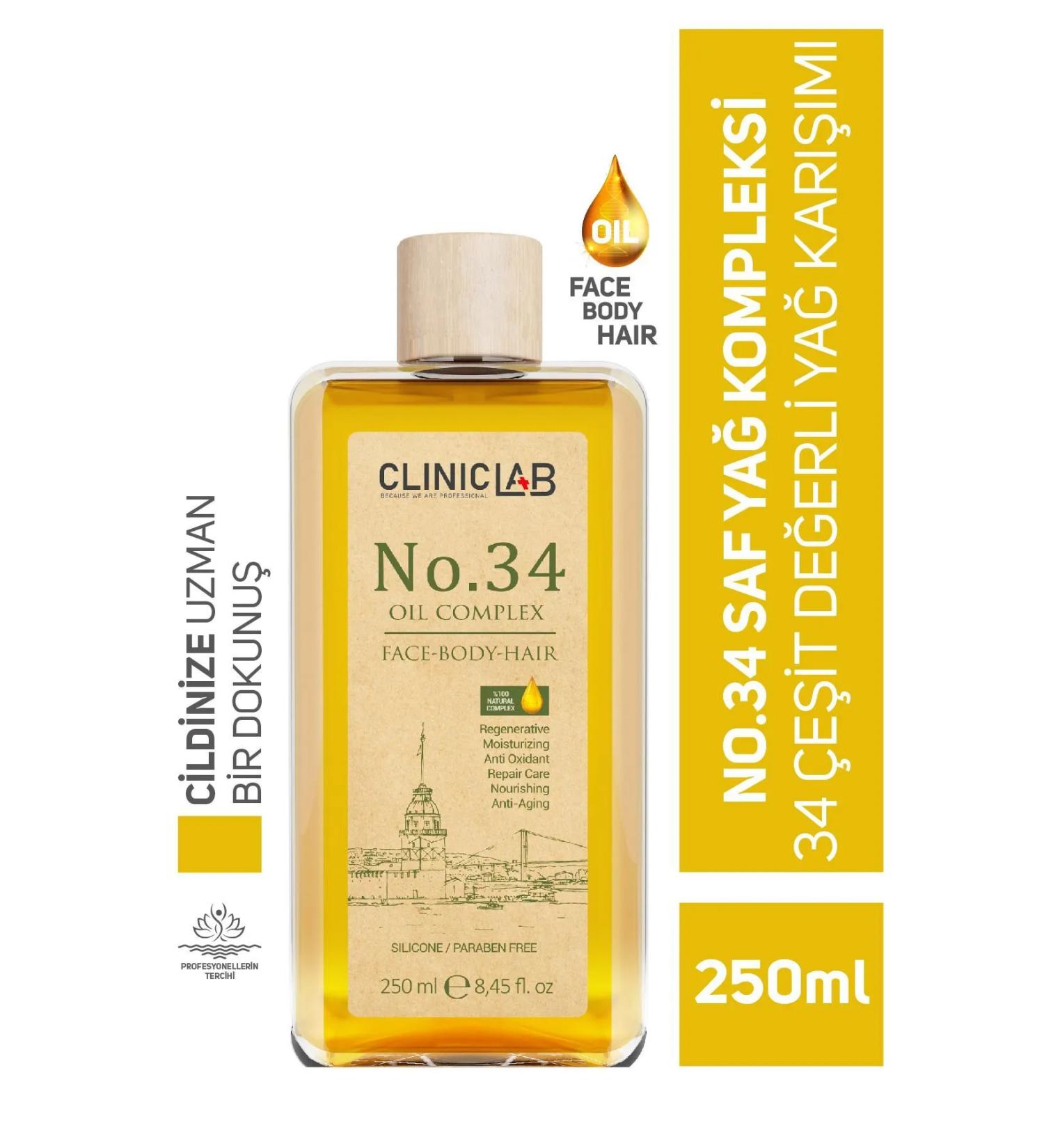 Cliniclab No:34 Oil Complex / For Face-Body-Hair 250 ml - Buy Online on GoSupps.com