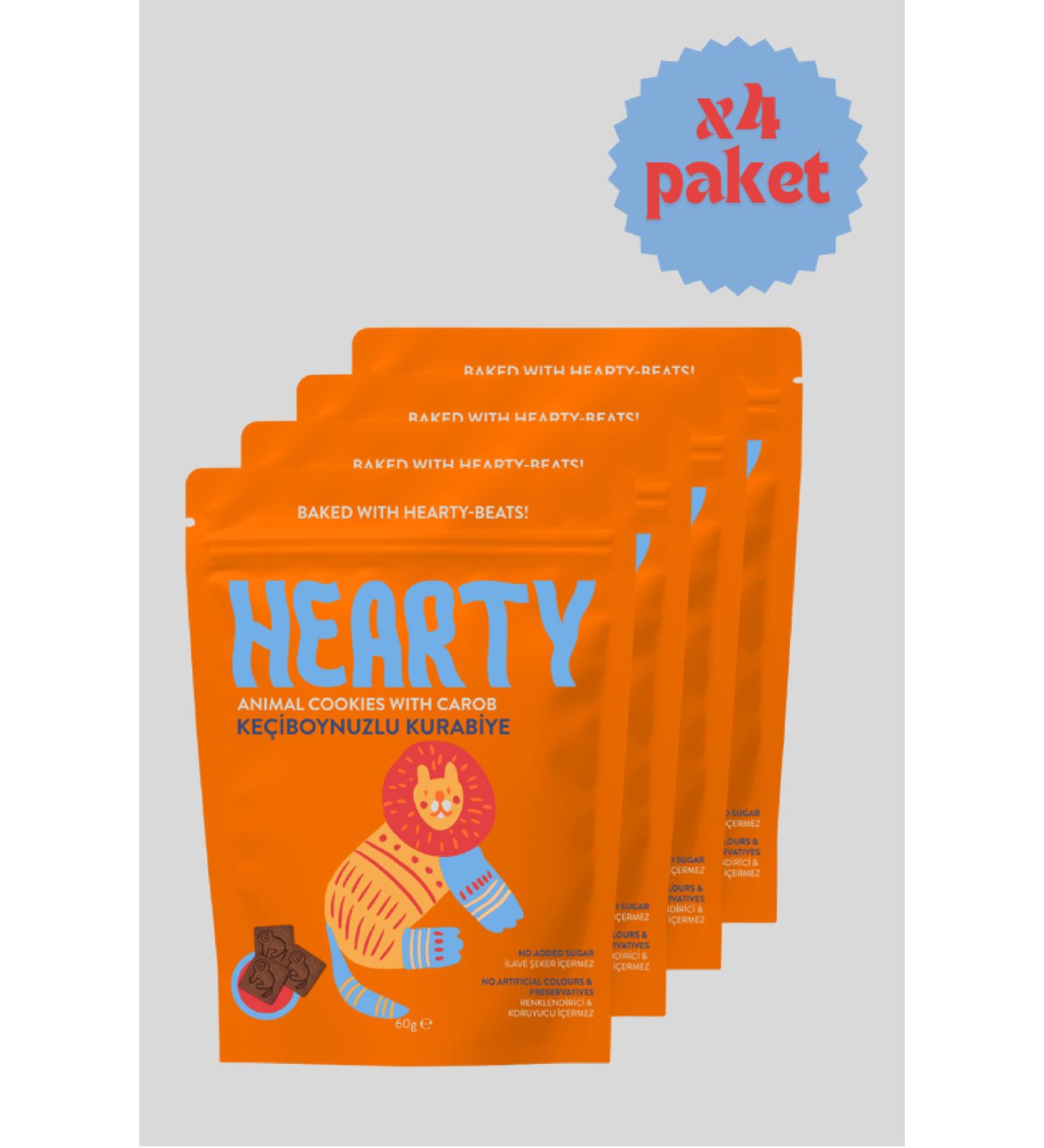 Hearty 4 Pack Carob Cookies 60g Sugar-free Additive-free Healthy Snack for Kids - Buy Online on GoSupps.com
