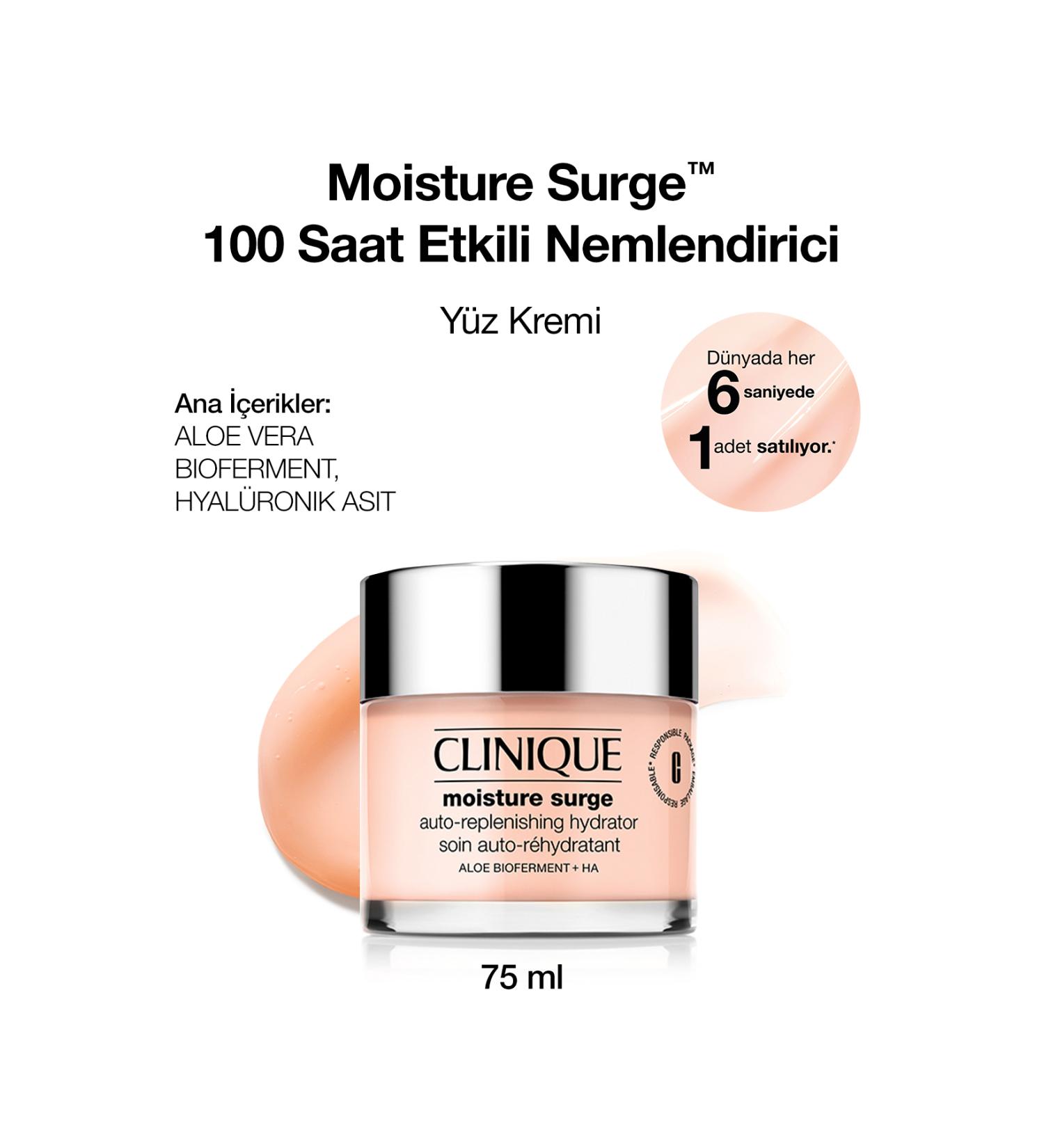 Clinique Moisture Surge 100-Hour Moisturizing Face Cream 75 ml | Aloe Vera BioFerment Hyaluronic Acid - Buy Online on GoSupps.com