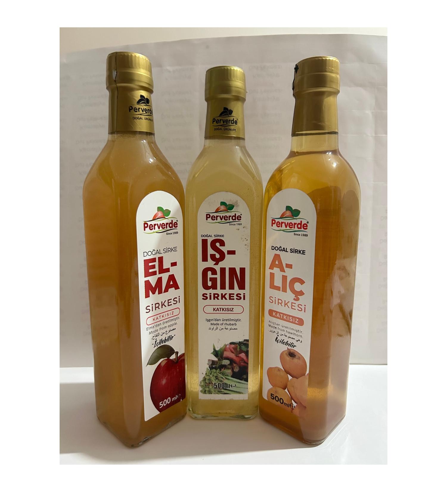 Perverde Village House Perverde Natural Additive-Free 3 Vinegar Set (Apple-Hawthorn-Irving Vinegar) 500 Ml