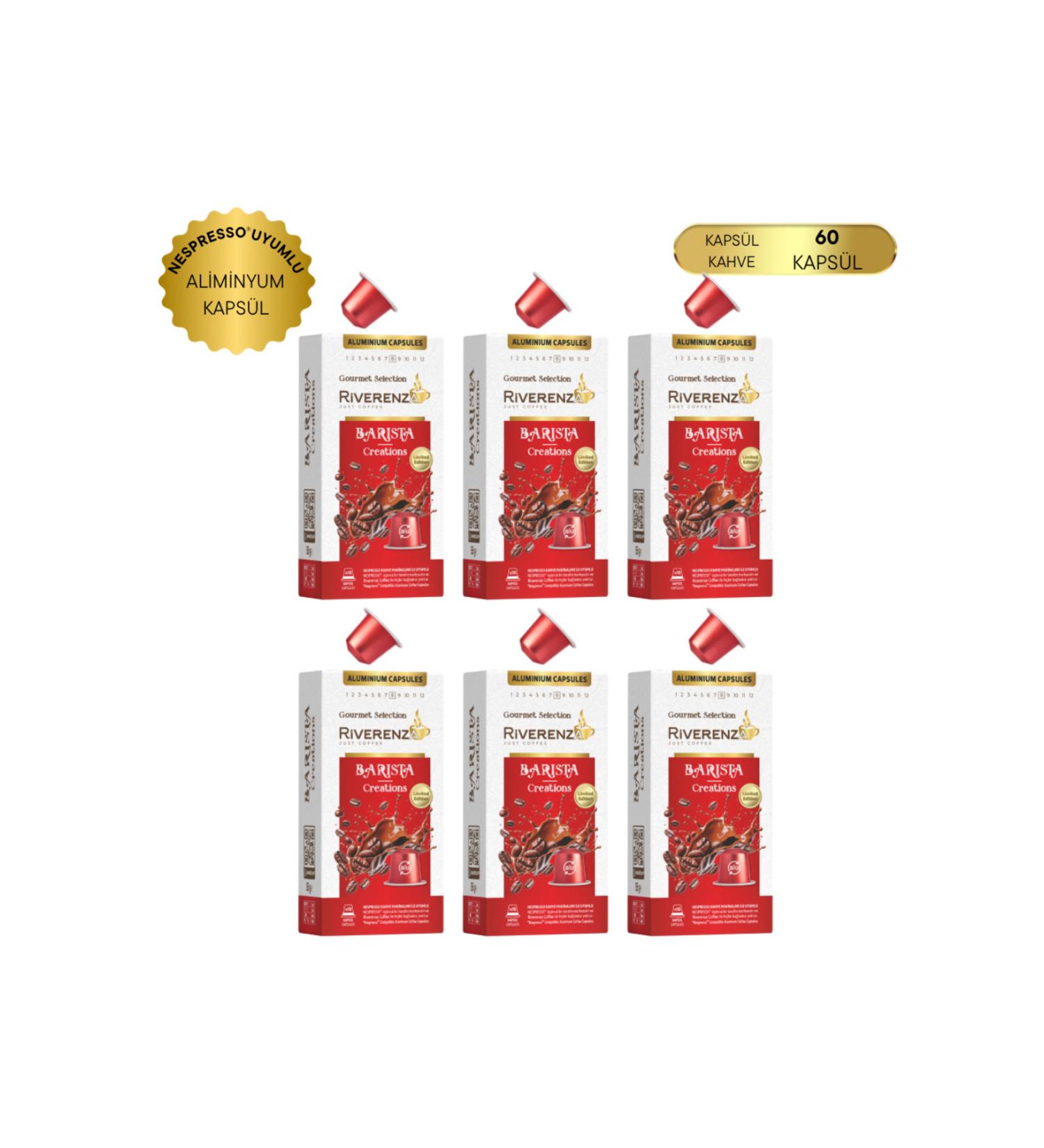 Riverenza Limited Edition Gourmet Selection Aluminum Nespresso Compatible Capsule Coffee Barista Creations 1x60