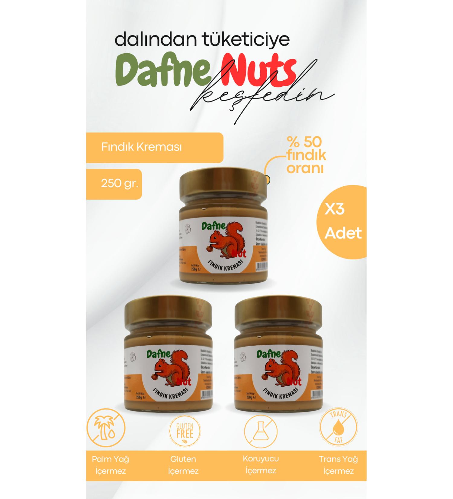 Dafne Nut Hazelnut Cream 250 gr. (3 Pieces)
