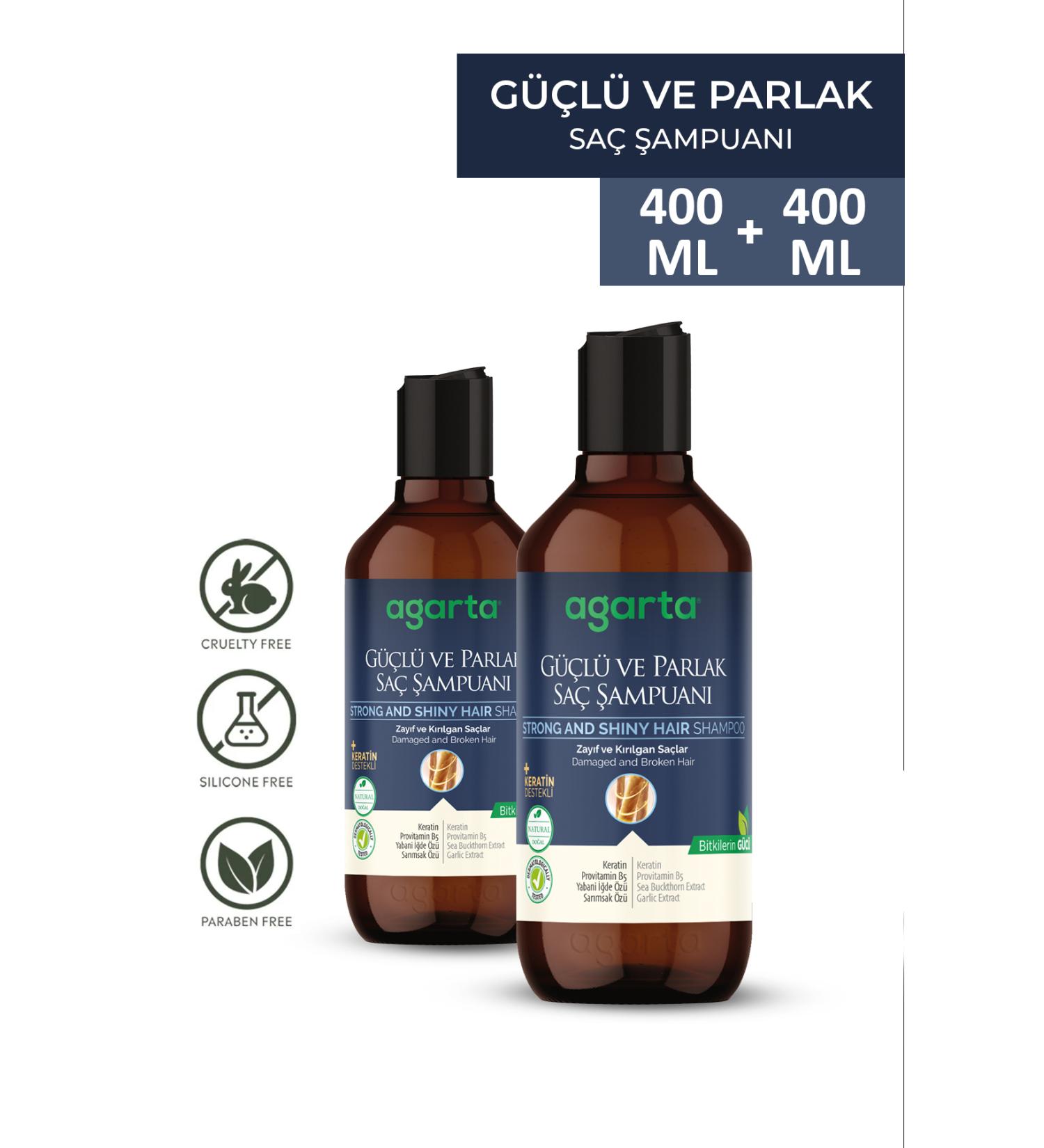 Agarta 2 Pieces Hair Care Shampoo Strong and Shiny 400 ml