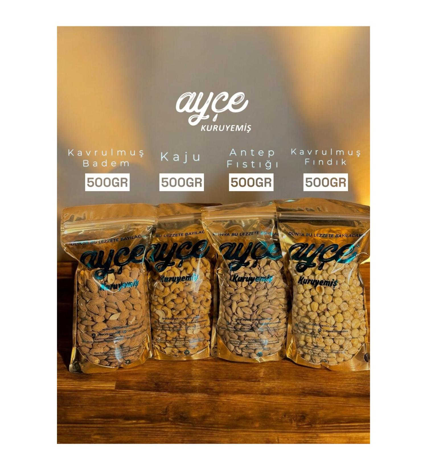 Ay e Dried Nuts QUAD STAR MIXED NUT BASKET 2KG (antep almond hazelnut cashew) - Buy Online on GoSupps.com