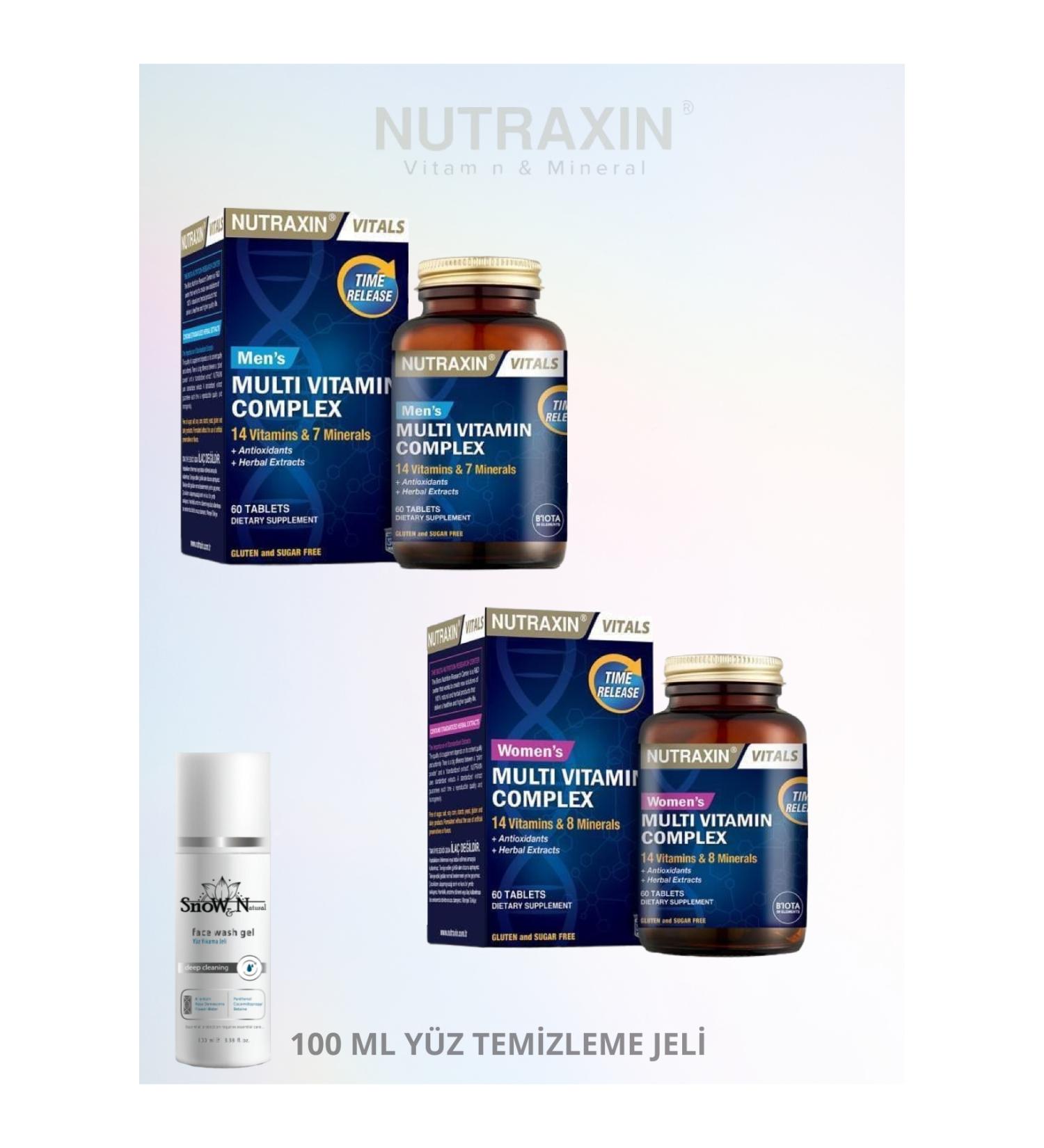 Nutraxin Multivitamin Mineral Complex Men -&- Multivitamin Mineral Complex Women 60 Tablets