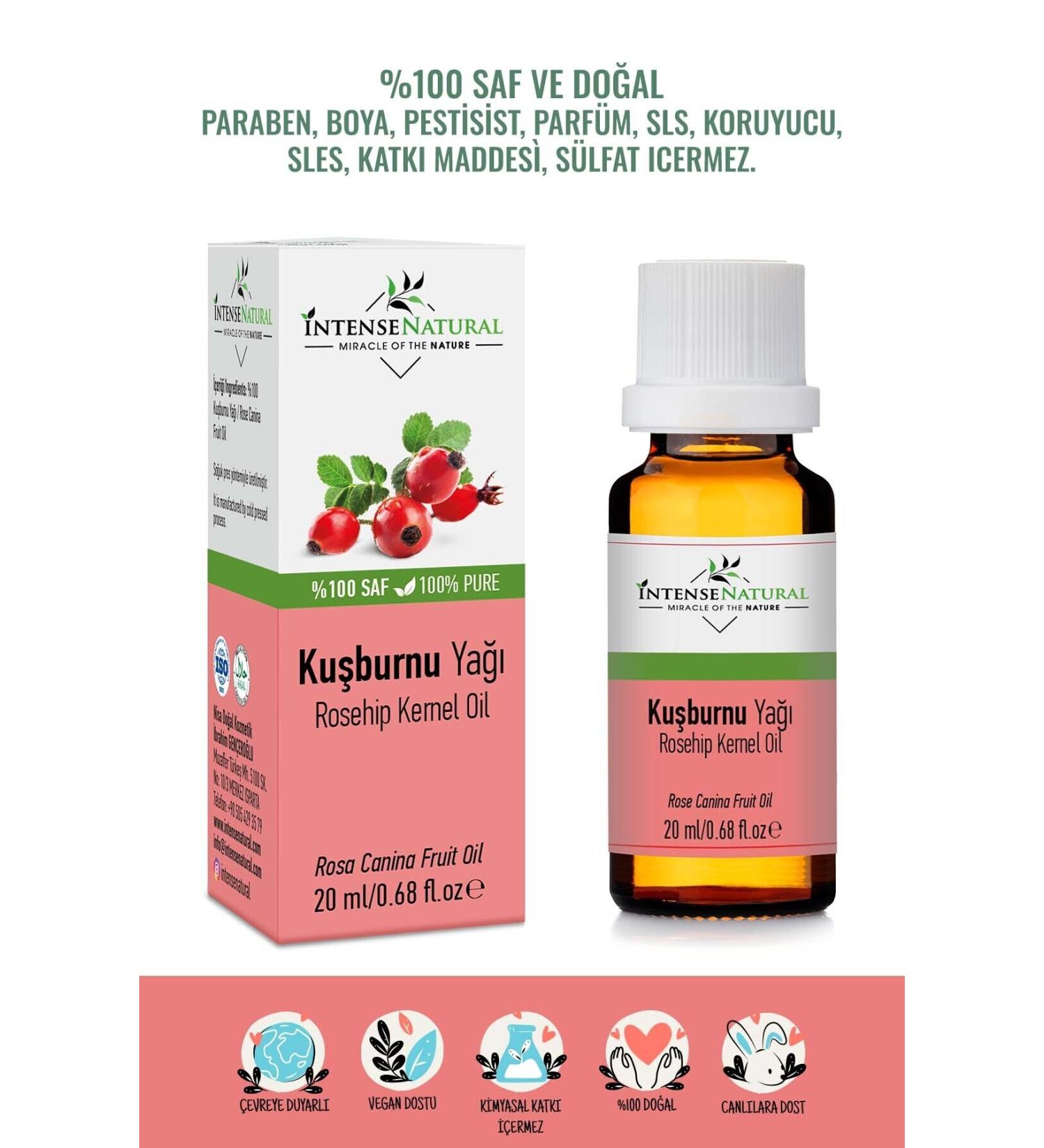 Intense Natural Rosehip Seed Oil Cold Pressed 20 ml Pure And Natural Rosehip Seed Carrier Oil - Buy Online on GoSupps.com