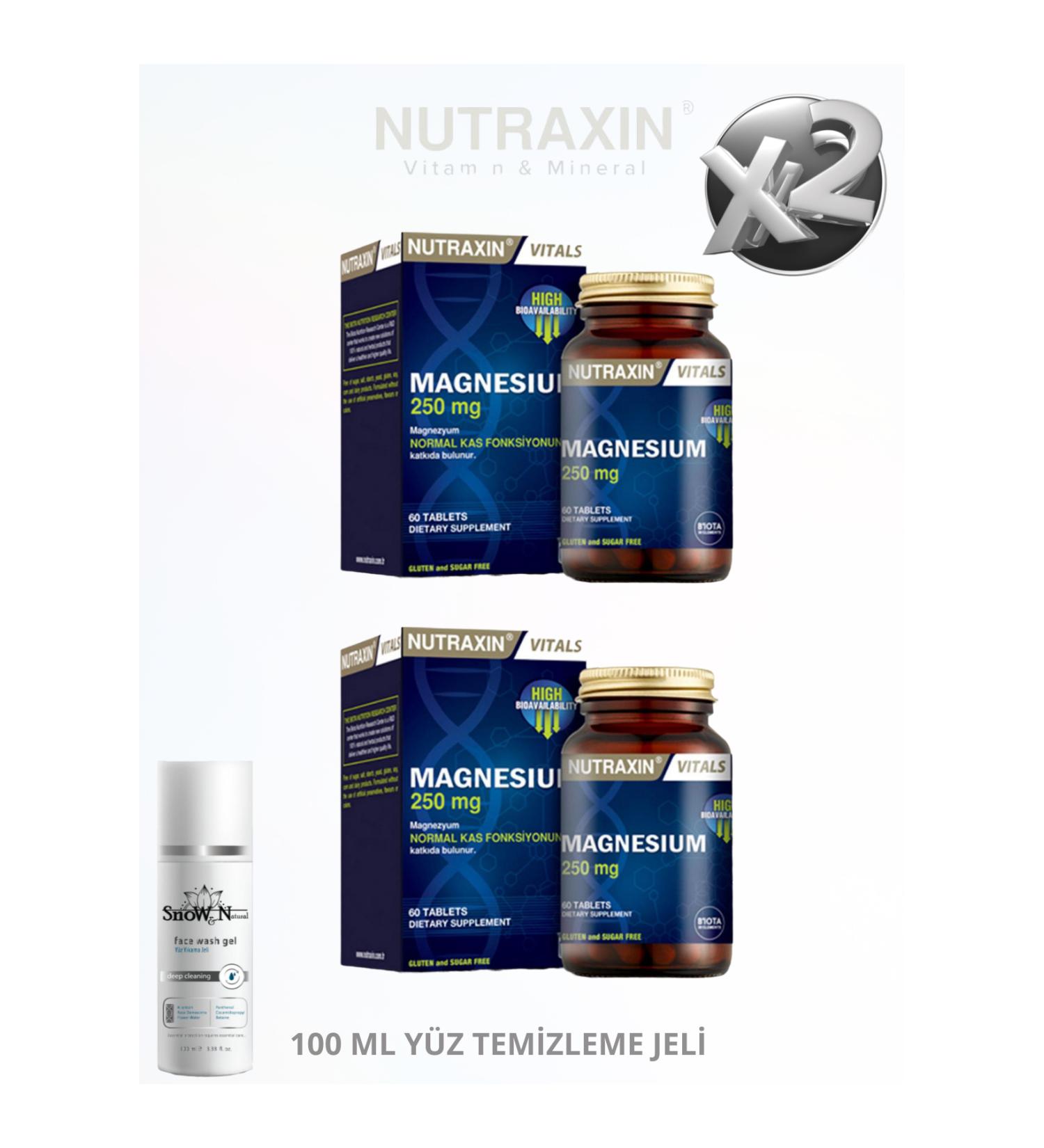 Nutraxin Magnesium Citrate - Magnesium Supplement 60 Tablets Each Tablet Magnesium (Citrate)250 Mg (2 PIECES)