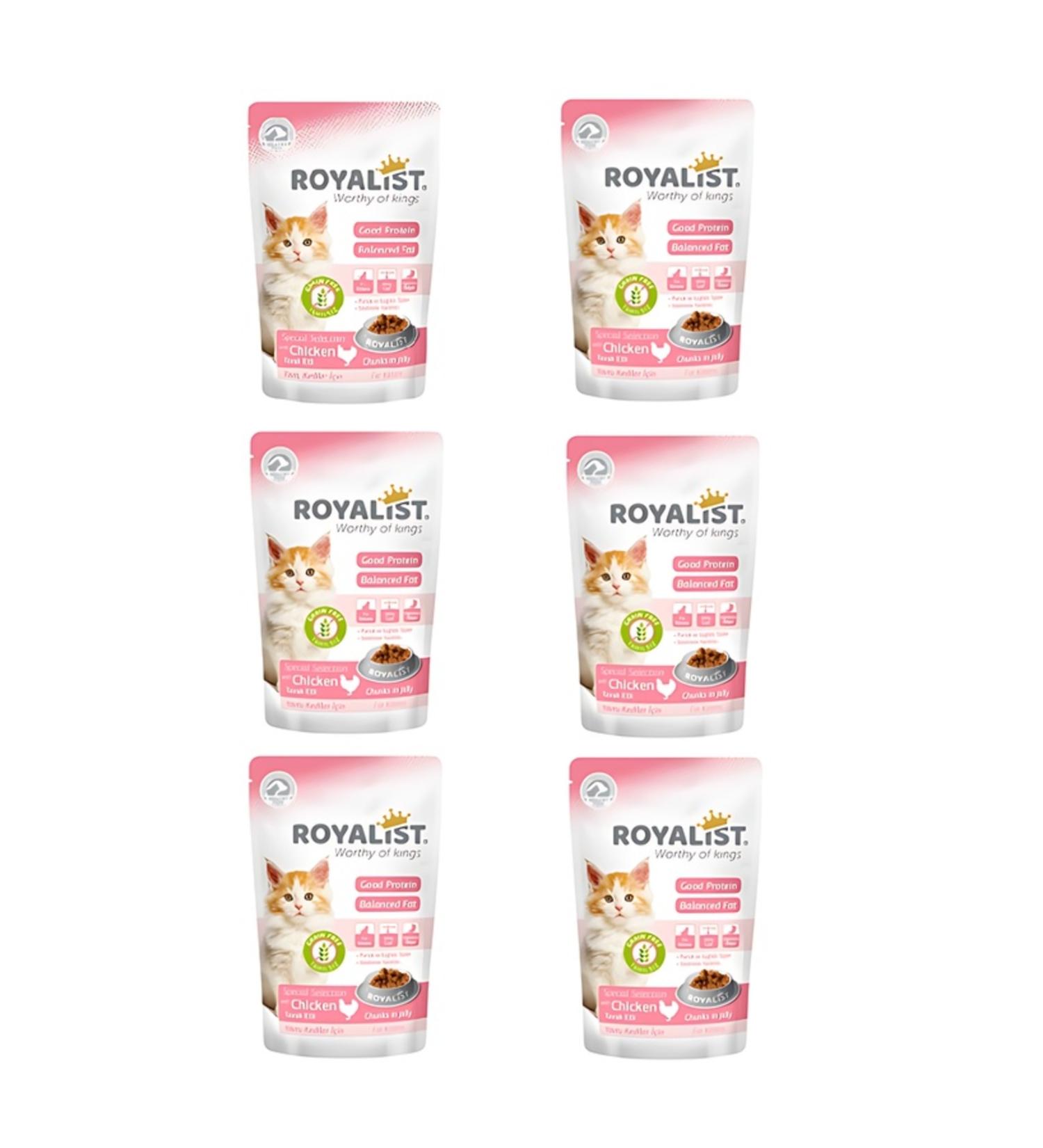 Royalist 6-Piece Kitten Wet Food Pouch Kitten 6 x 85 gr