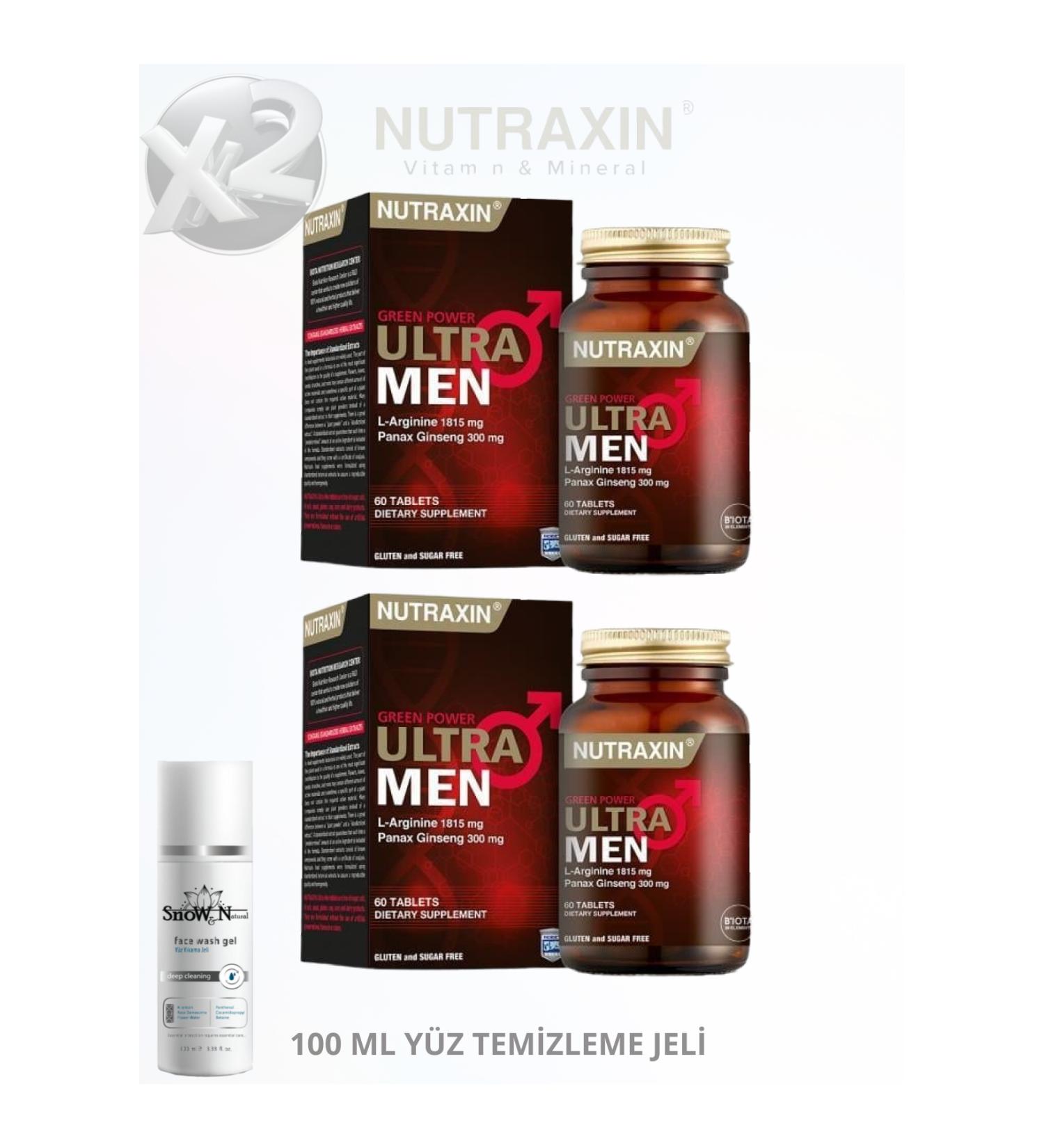 Nutraxin Ultra Men Men's Special Support 60 Tablets Green Power Ultra Men L-Arginine (2 PCS)