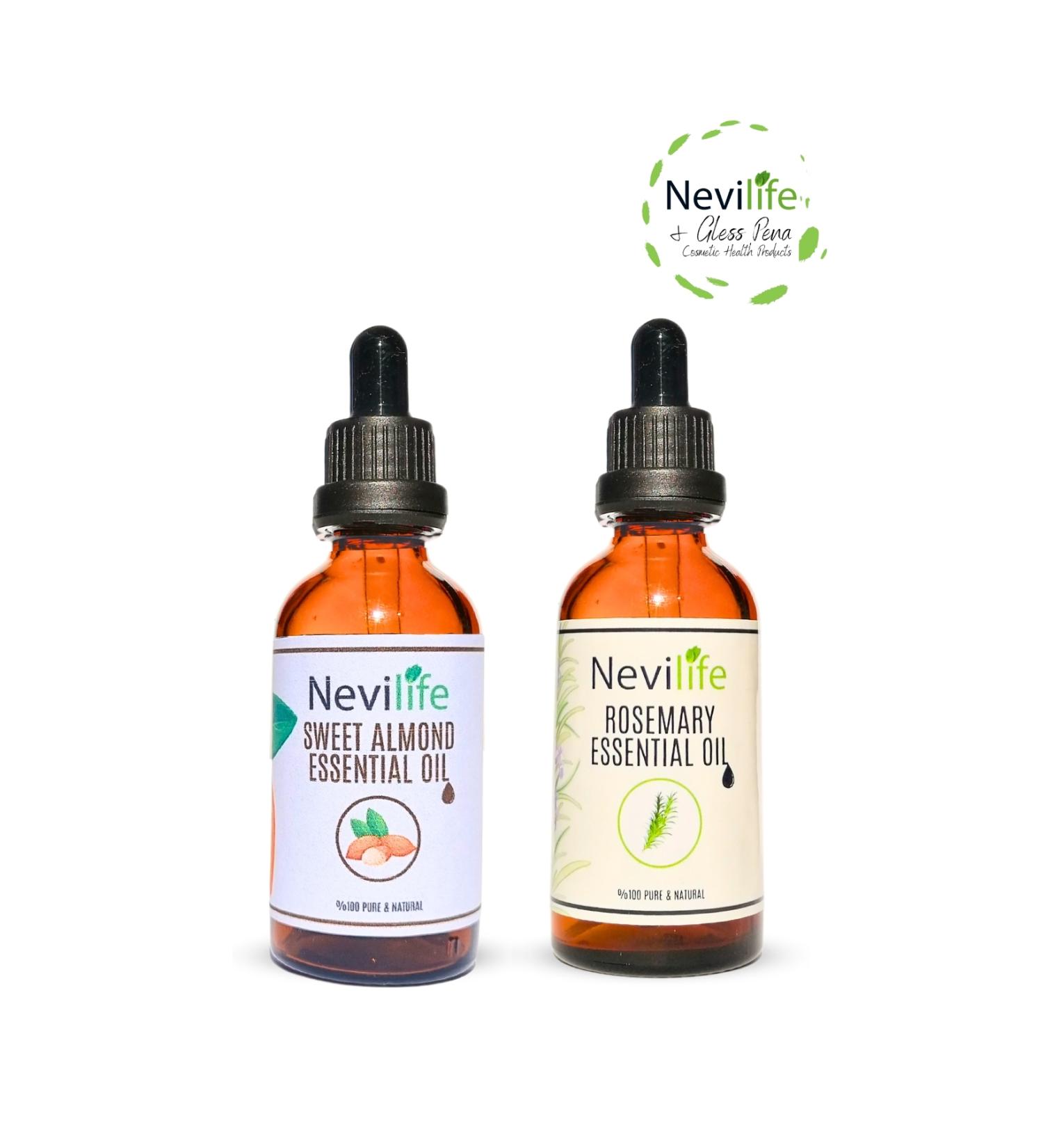 nevilife 2-Piece Natural Hair Care Set Sweet Almond Oil and Rosemary Oil 50 ml