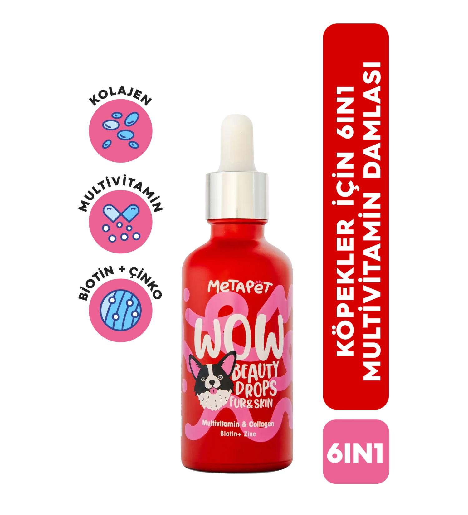 Metapet Multivitamin Drops for Dogs Hair Joint Glucosamine Skin Health Support Water / Food - Buy Online on GoSupps.com