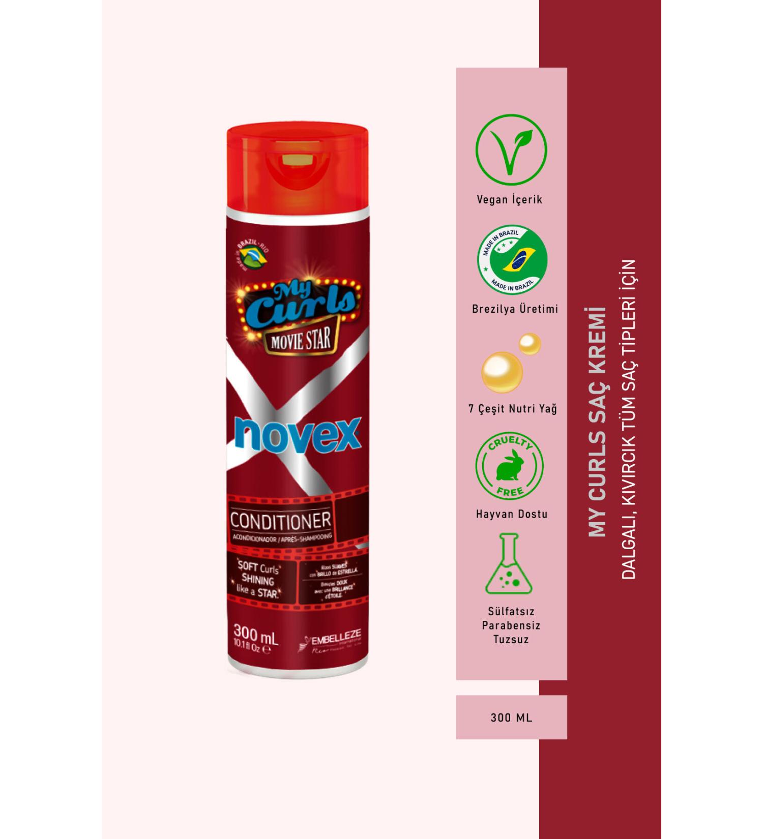 NOVEX My Curls Movie Star - Extra Shine Conditioner for Curly Wavy Hair 300ml - Buy Online on GoSupps.com