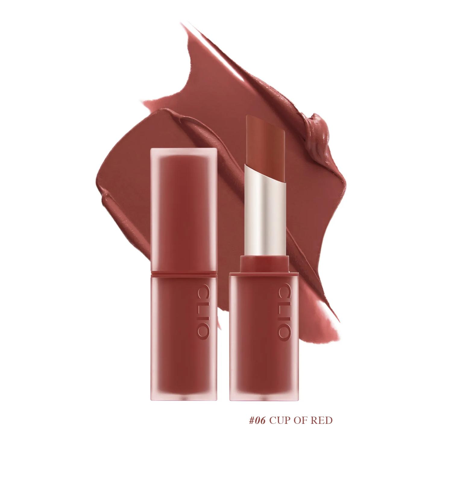 CLIO Soft Textured Light Matte Appearance Lipstick Clio Chiffon Mood Lip (06 Cup Of Red)