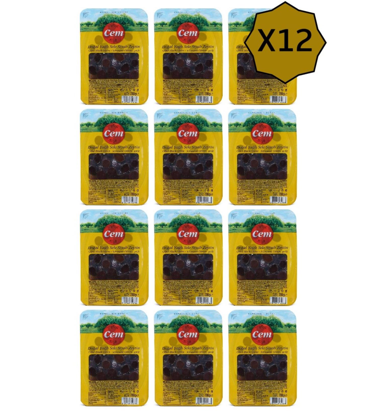 Cem Natural Oily Sele Olives 200gr X 12 Pieces