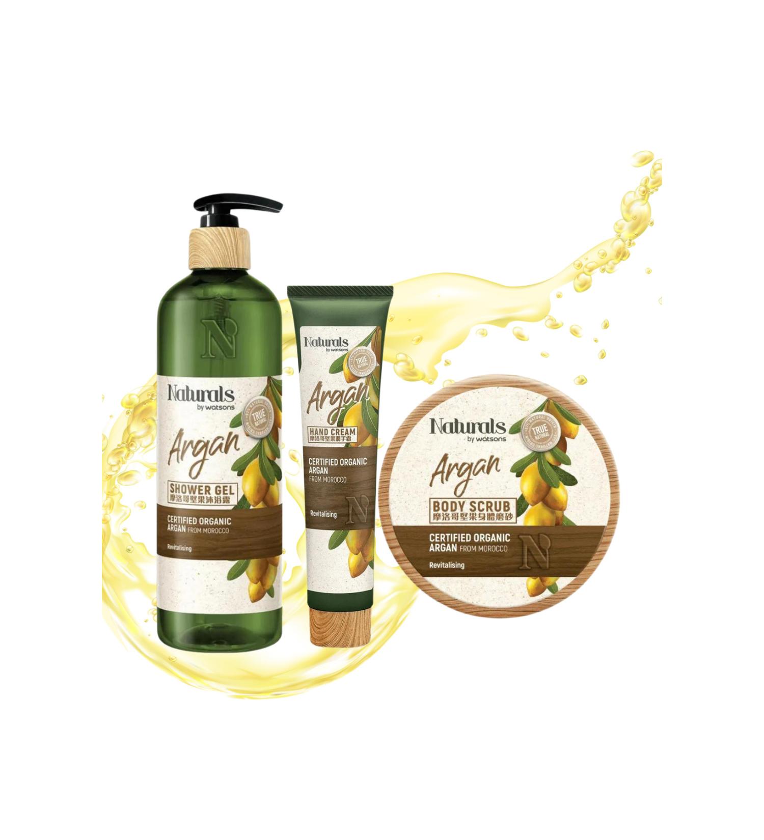 Naturals By Watsons Argan Shower Gel - Body Scrub - Hand Cream 3 Piece Set