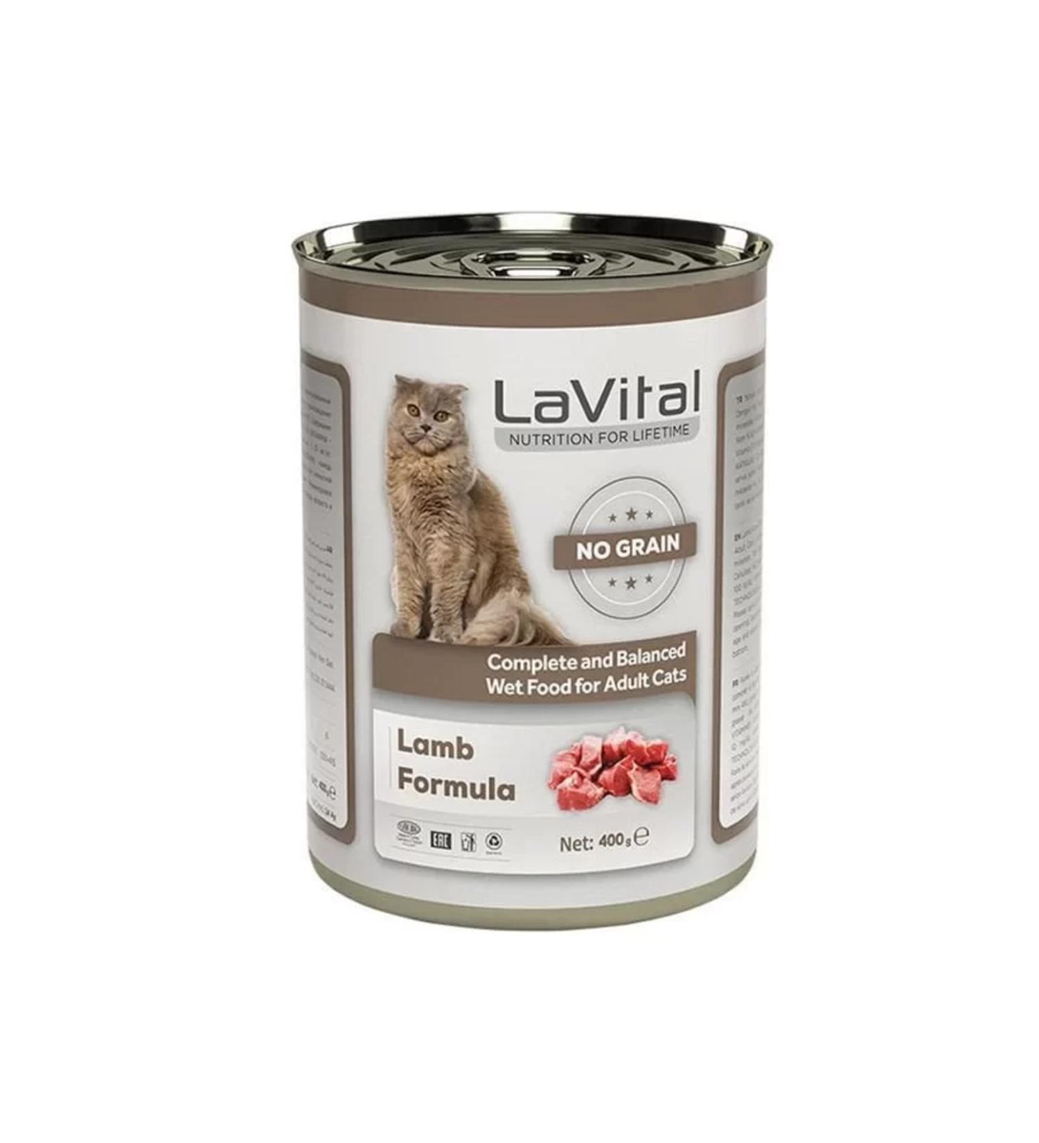 La Vital Lavital Adult Grain-Free Lamb Meat Adult Canned Cat Food 400 Gr