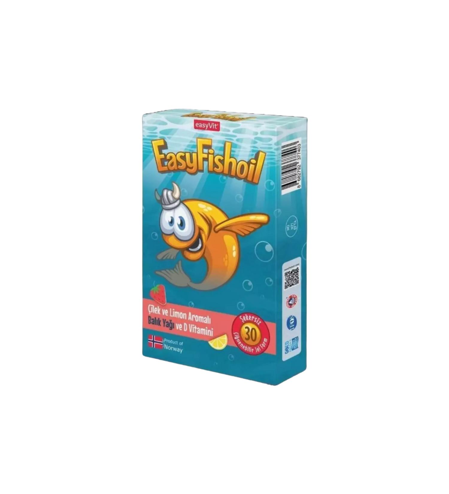 easyfish Oil Strawberry and Lemon Flavored 30 Chewable Gel Form