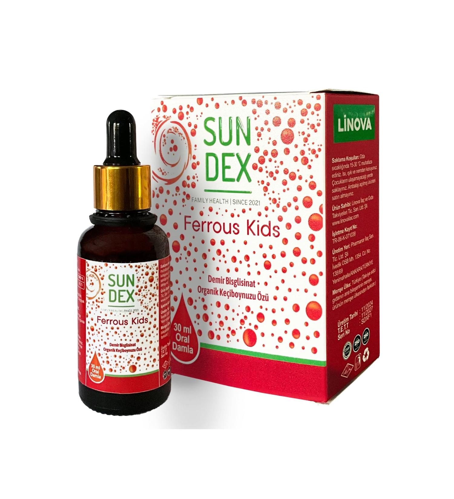 Sun Dex Family Health Since 2021 Ferrous Kids Iron Bisglycinate 30 ml Drops