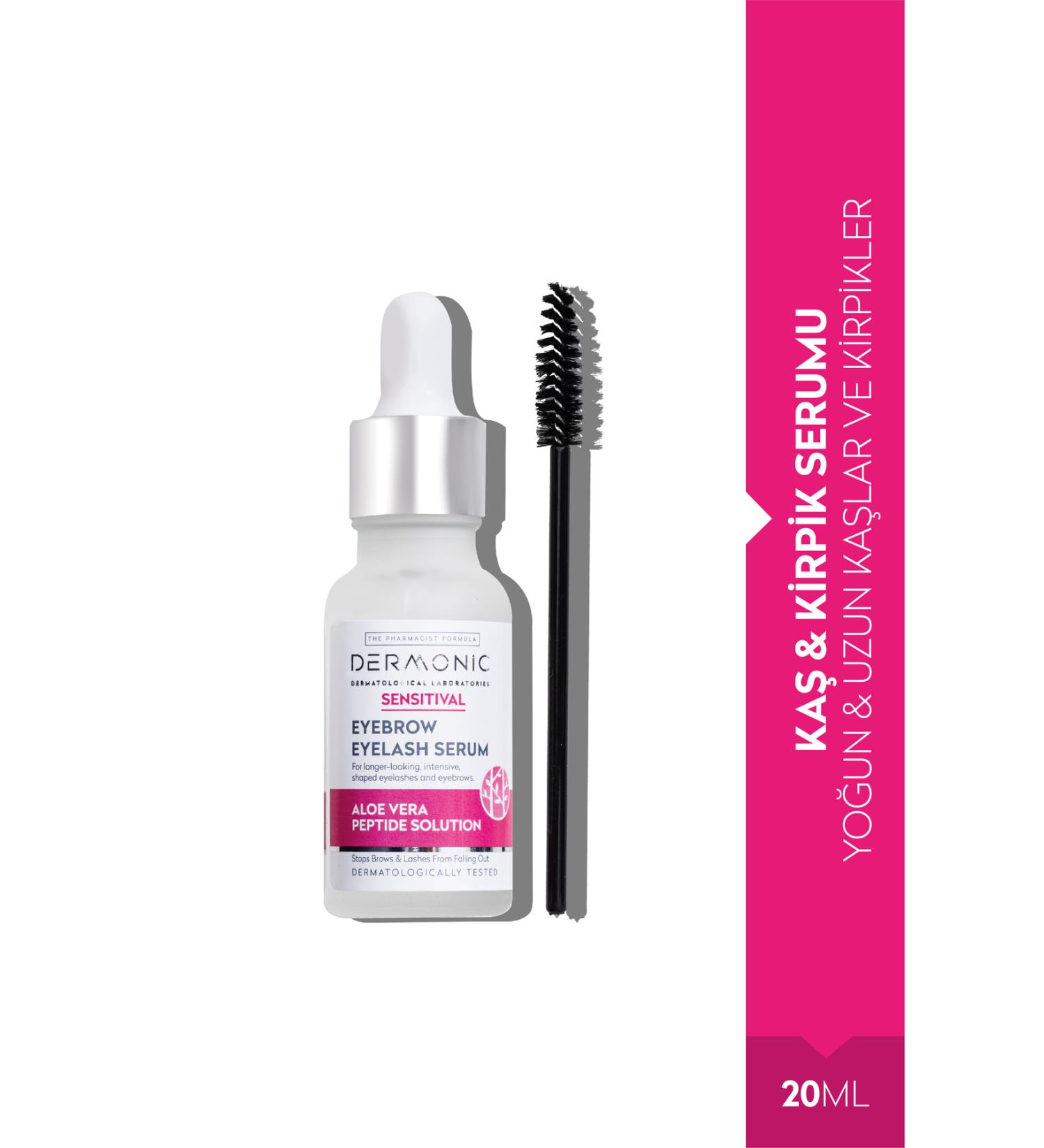 DERMONIC BEST WAY TO NATURE Sensitival Eyebrow & Eyelash Serum | Contains Aloe Vera & Peptide Solution | For Intensive & Long | 20 ml