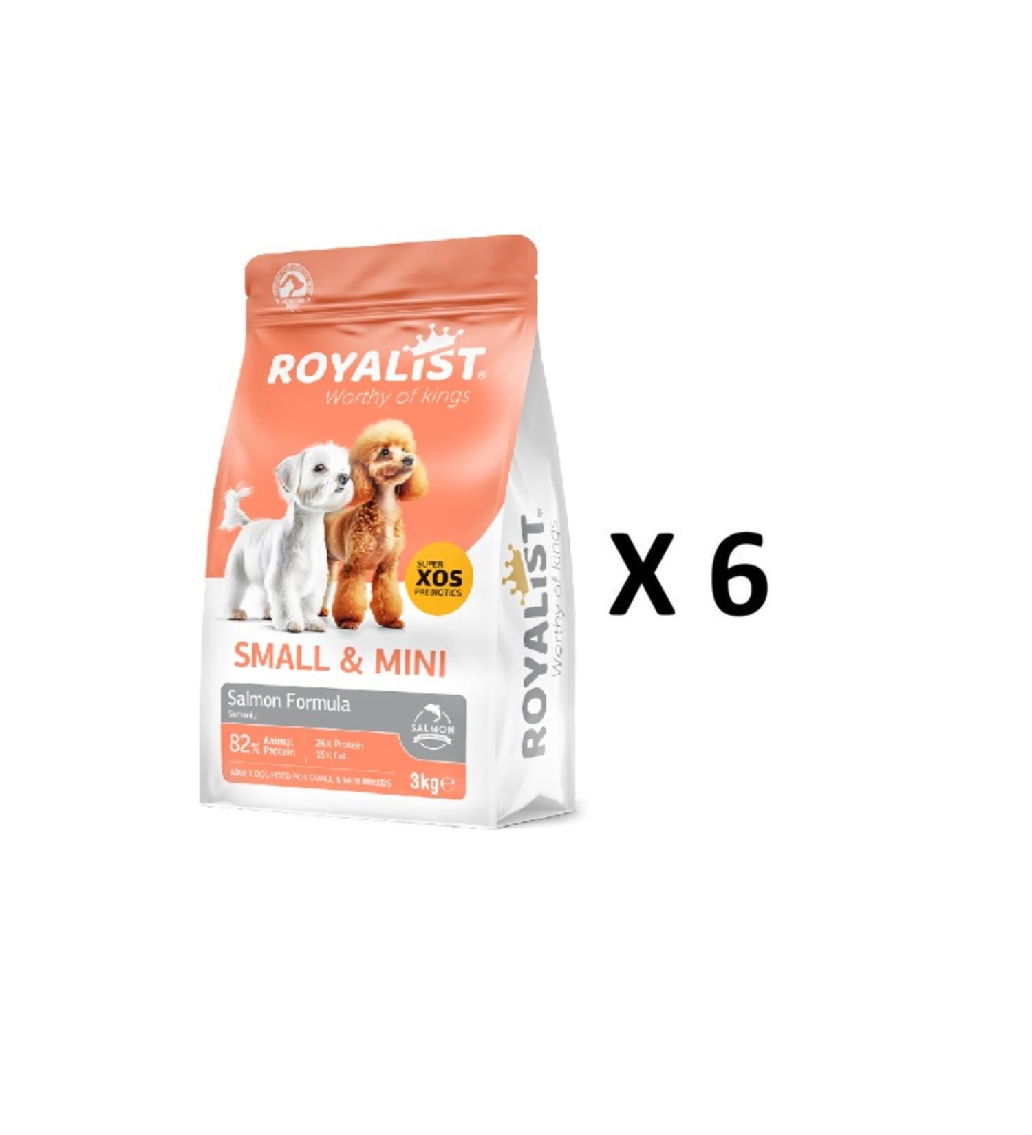 Royalist Dog Small Mini Prebiotics Salmon Adult Small Breed Dog Food 3 kg 6 Pieces