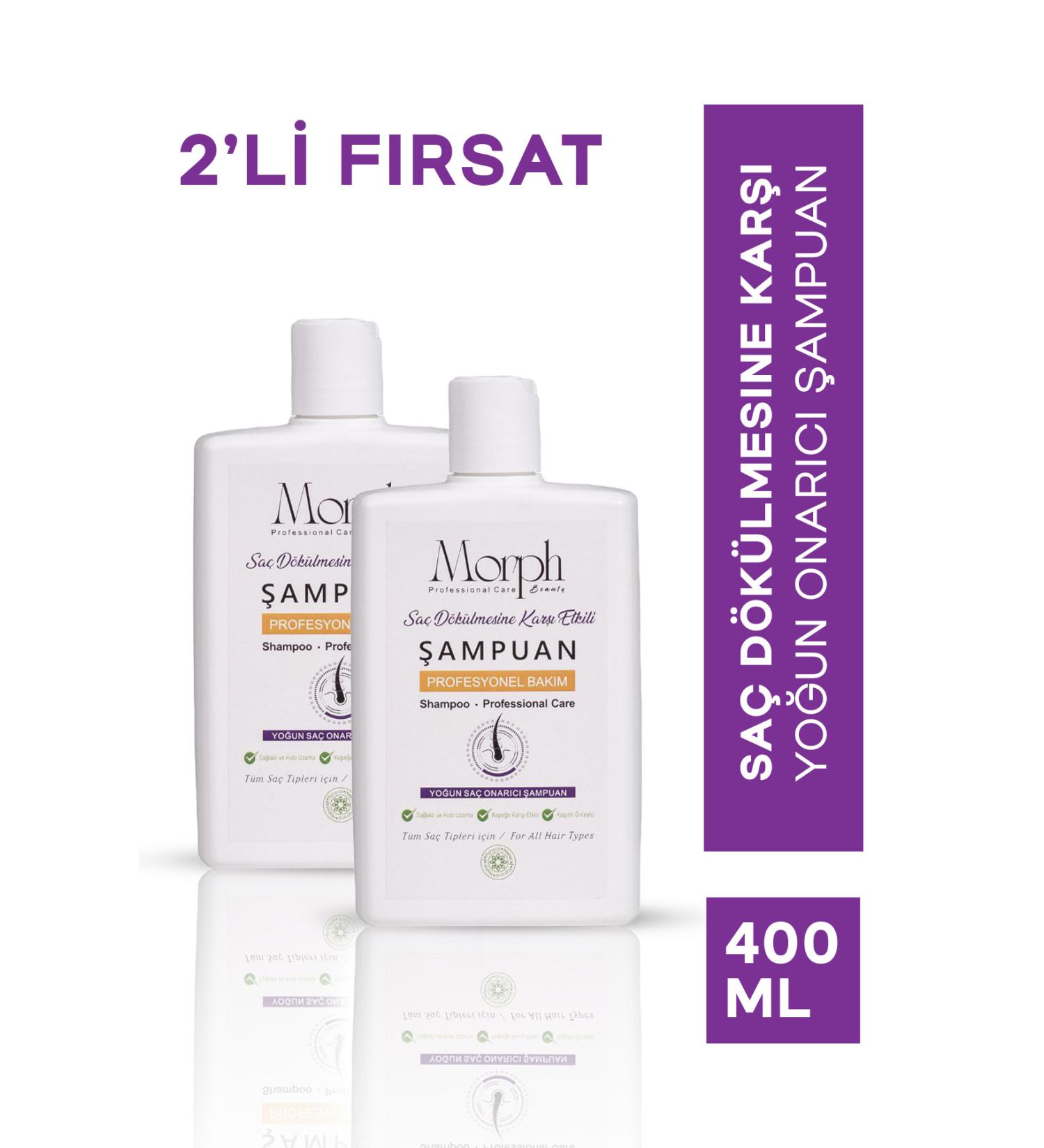 morphbeauty 2-pack Herbal Sulfate-Free Anti-Hair Loss and Anti-Dandruff Intensive Repairing Shampoo 400 ml - Buy Online on GoSupps.com