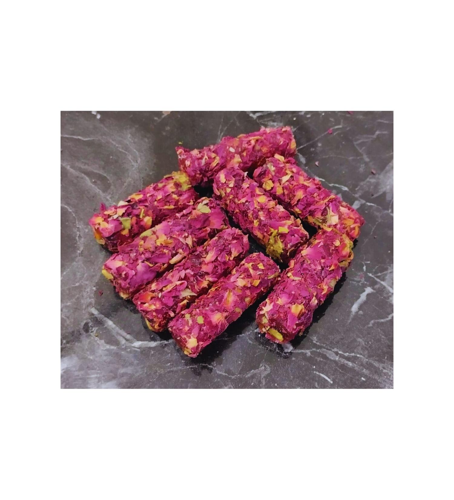 TALAS Dried Nuts Rose Petal Covered Pistachio Wick Turkish Delight 250 G