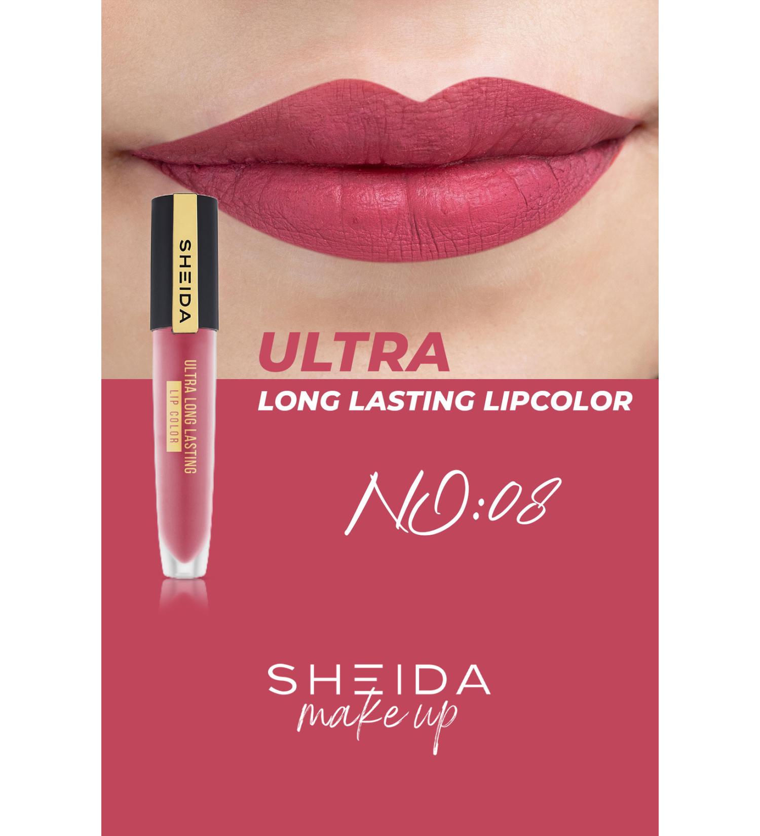 Sheida Long Lasting Long Lasting Matte Liquid Lipstick - Intense Pigment & Vitamin E Formula - No 8 - Buy Online on GoSupps.com
